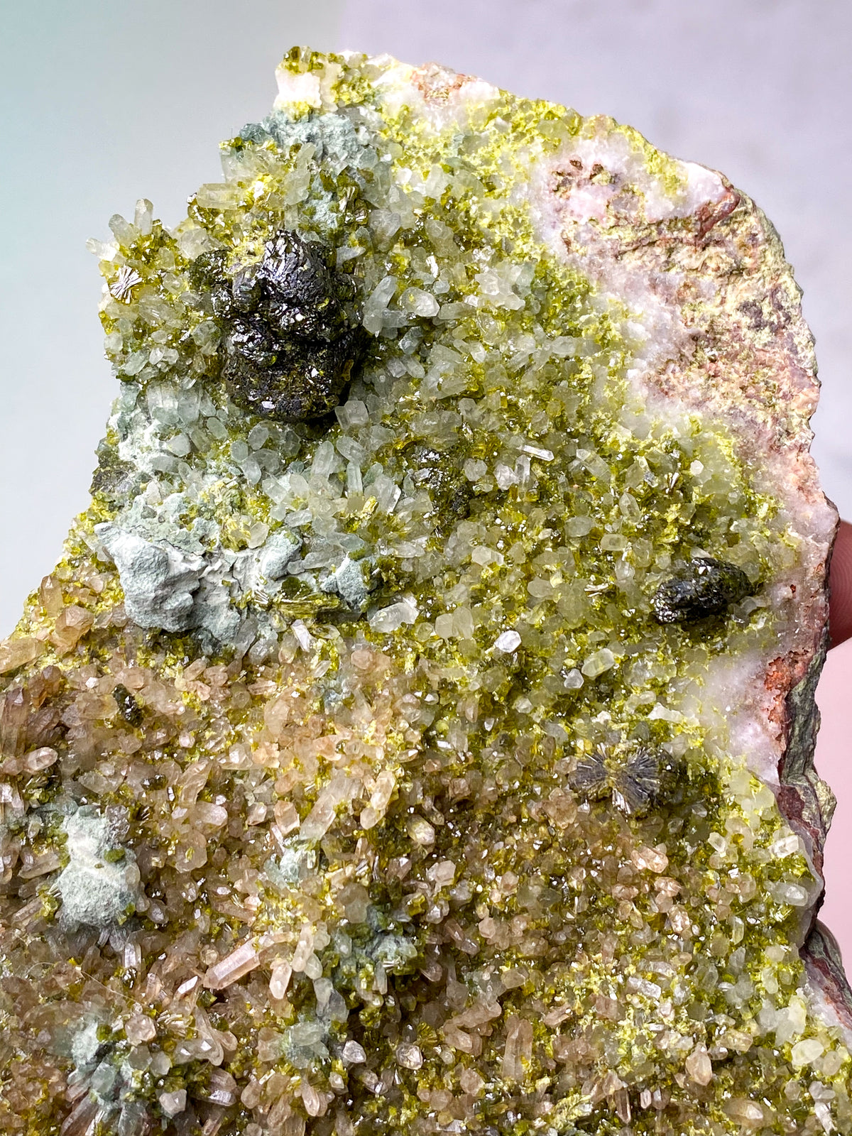 Epidot- och kvartskluster (nr 1)