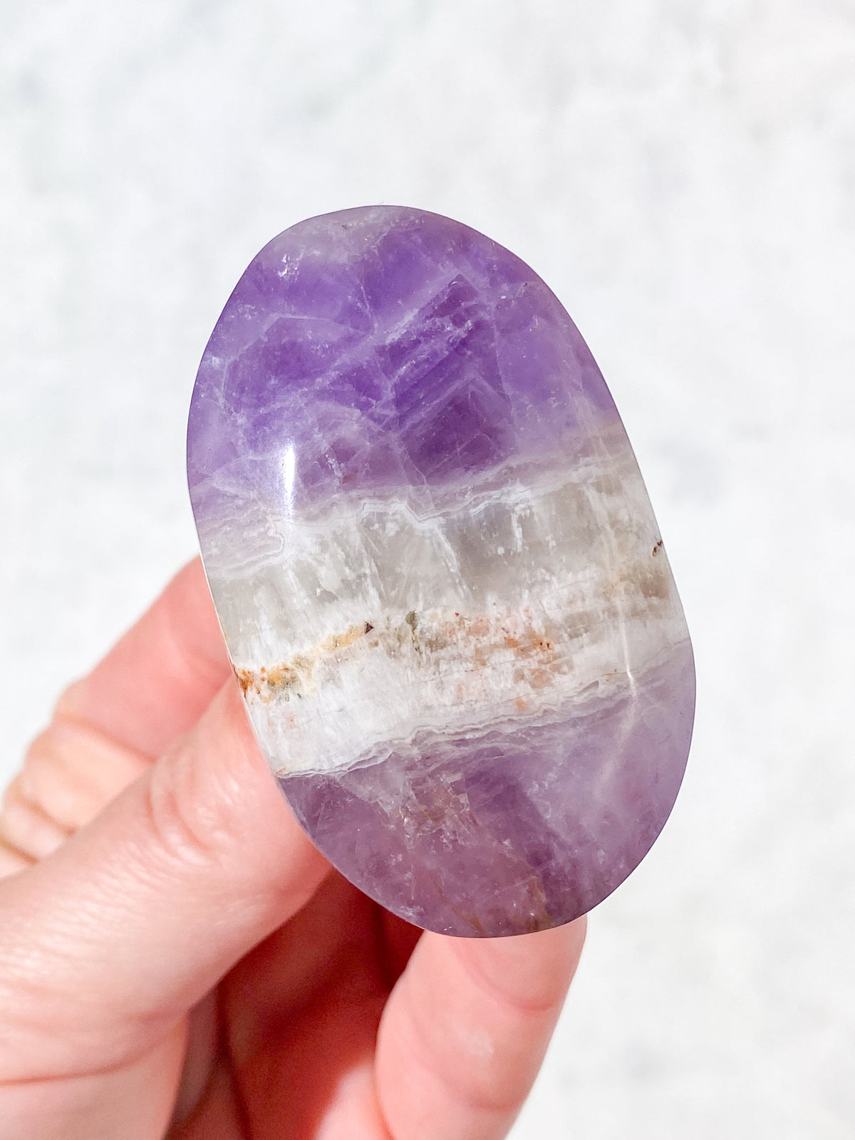Mexico Agate & Ametist Palmstone (nr 6)