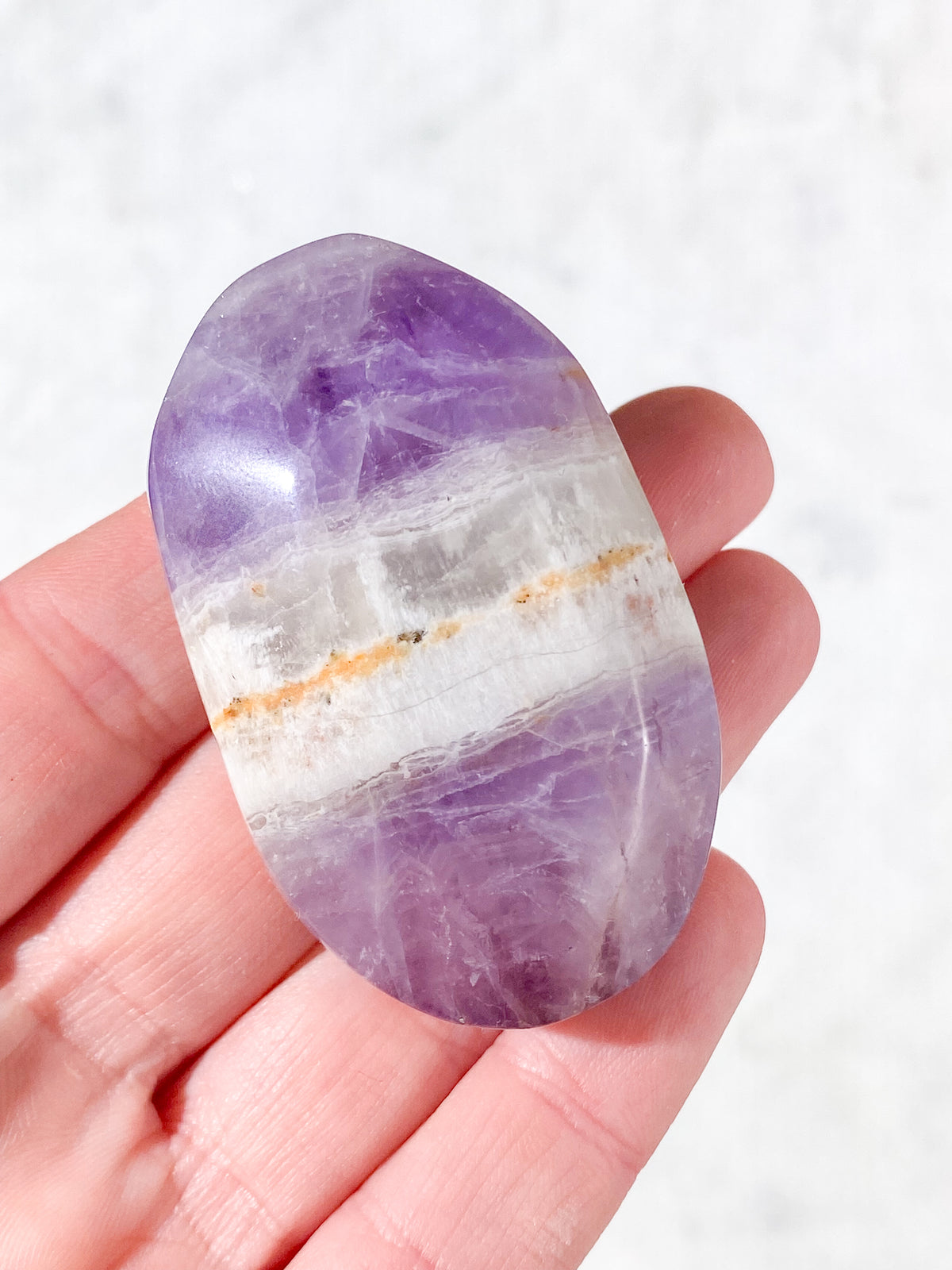 Mexico Agate & Ametist Palmstone (nr 6)