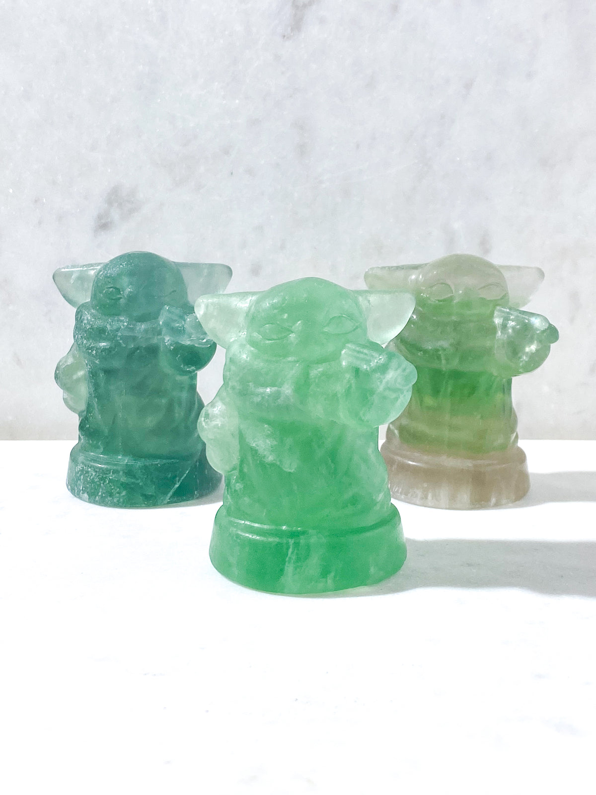 Grön fluorit Yoda