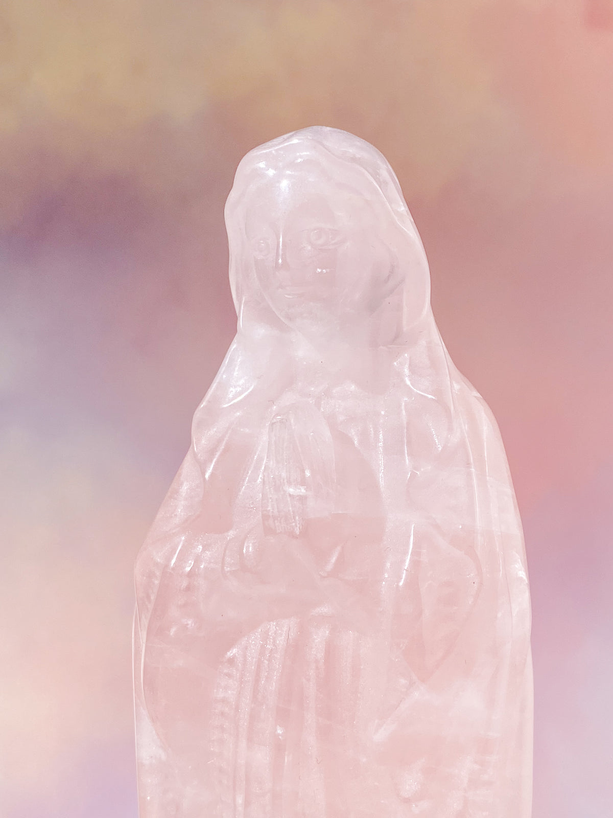 Jättestor Rosenkvarts Madonna (Nr. 4)