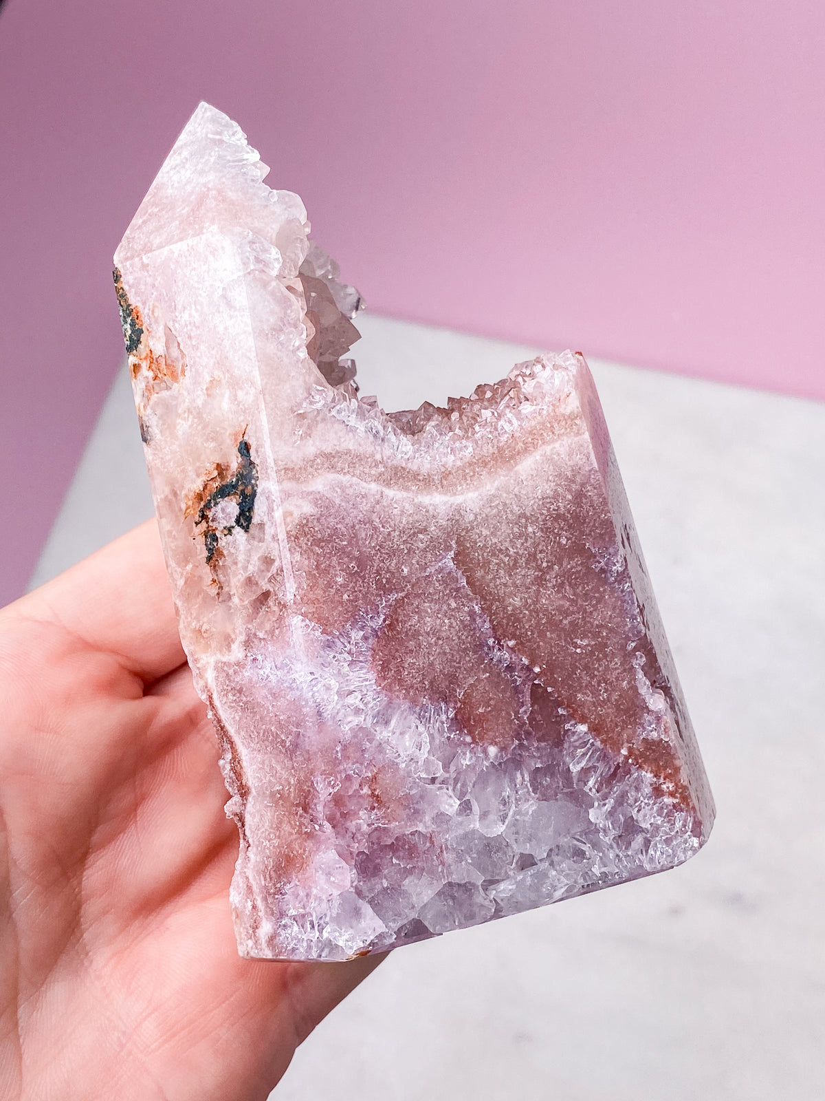 Druzy Rosa Ametist Torn (nr 8)