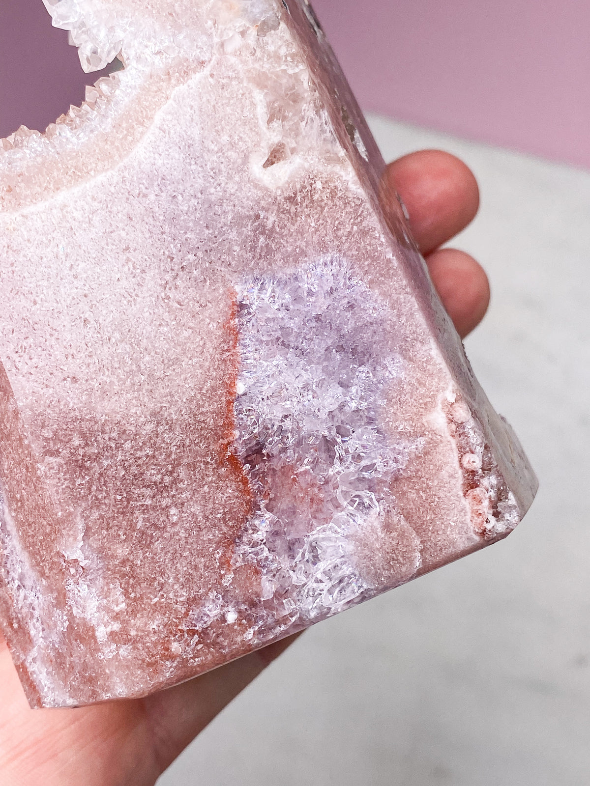 Druzy Rosa Ametist Torn (nr 8)