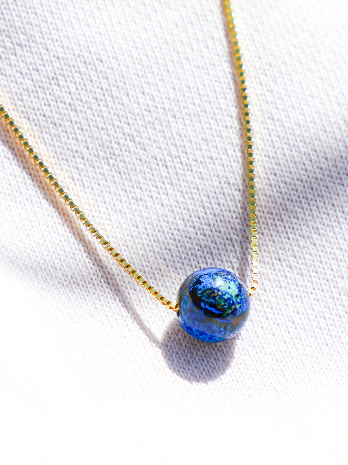 Akvamarin - Petite Heart - Guld