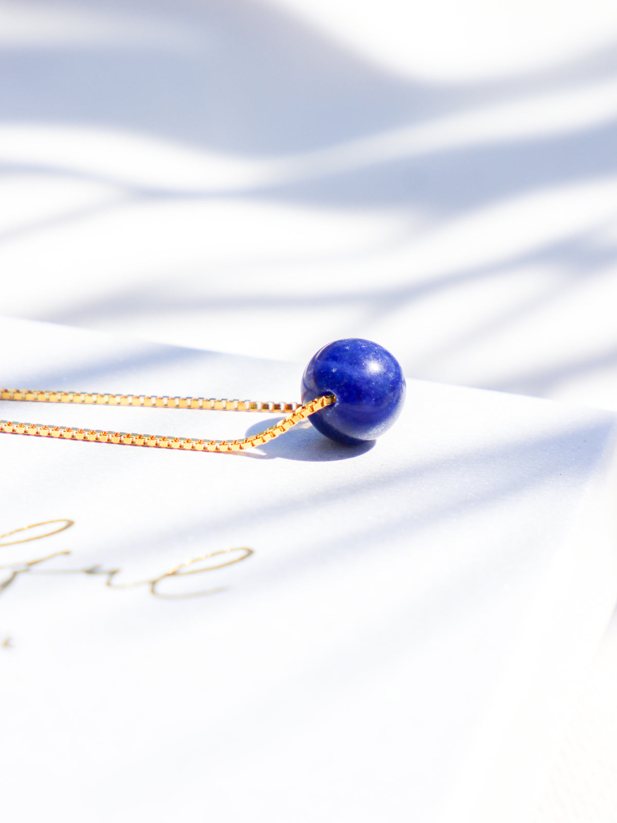 Akvamarin - Petite Heart - Guld