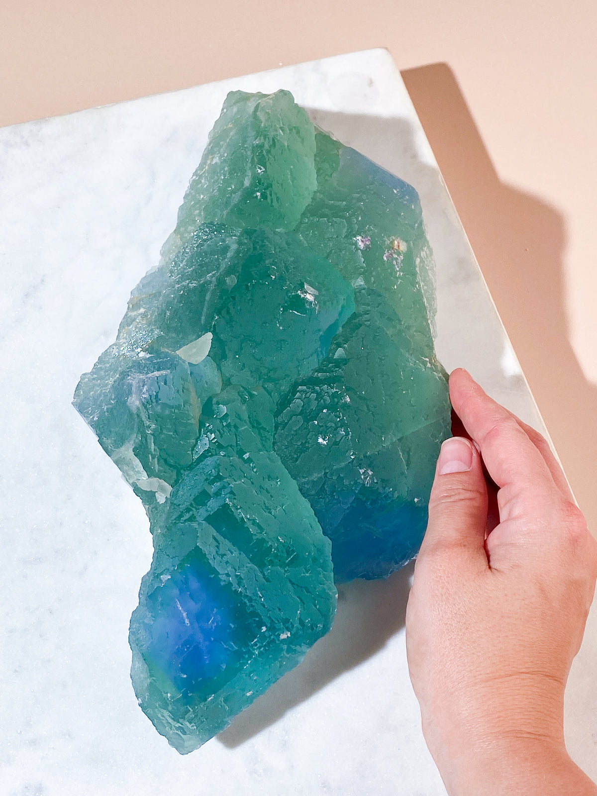 Jättestor Blue Core Fluorit (Nr. 2)