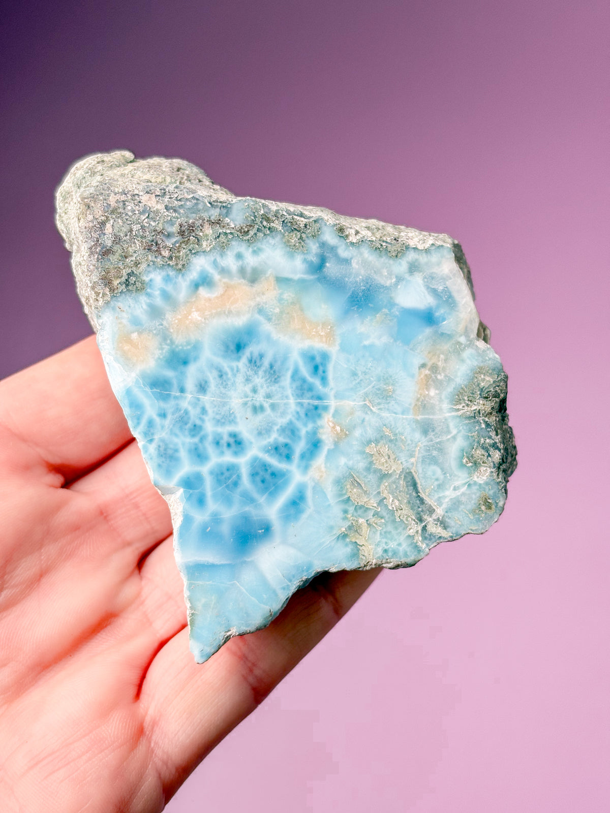 Larimar Raw Polished Large (Nr 47) Exklusiv kvalitet