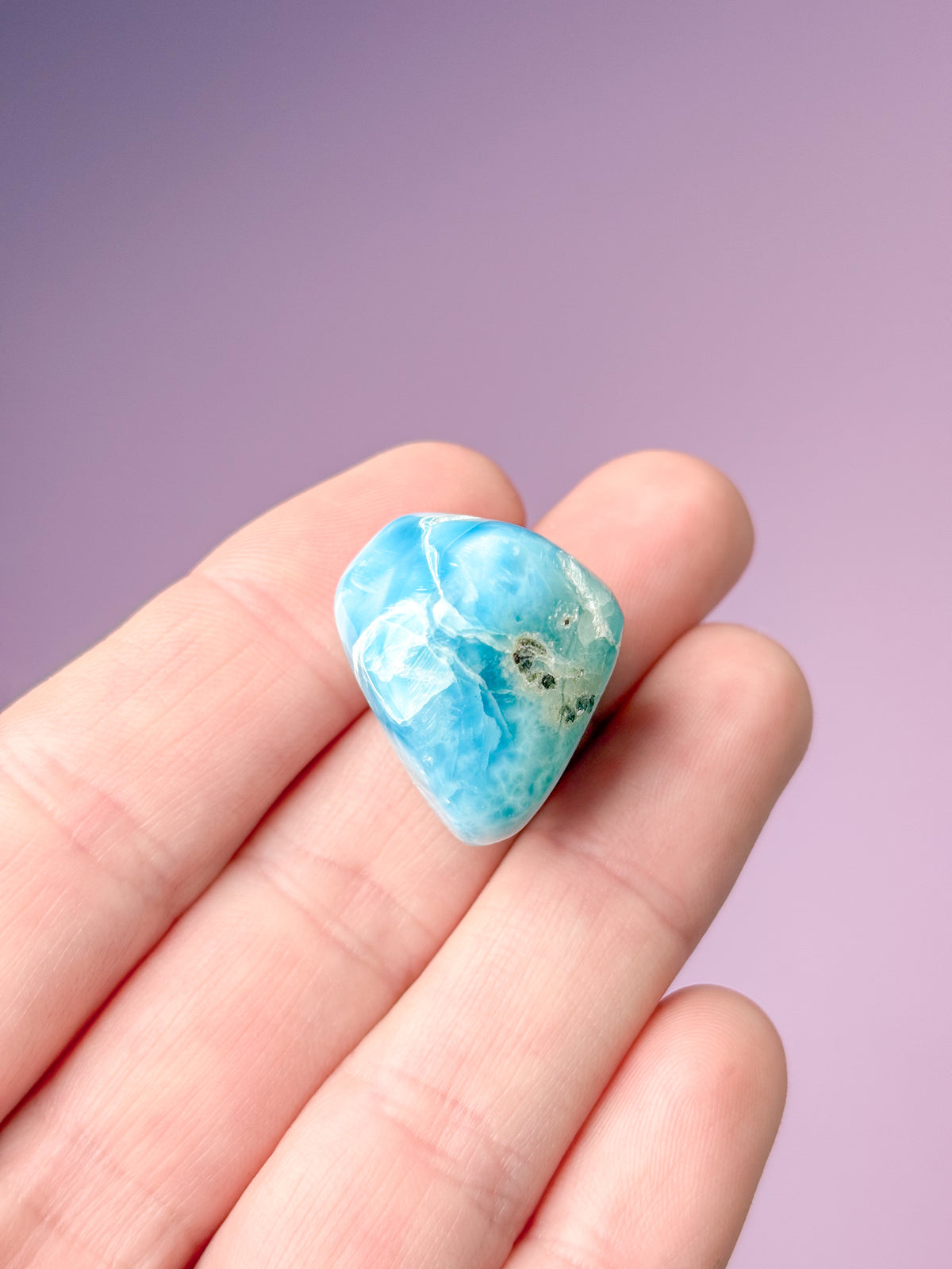 Larimar Pocket Stone Polished (nr 32) Exklusiv kvalitet