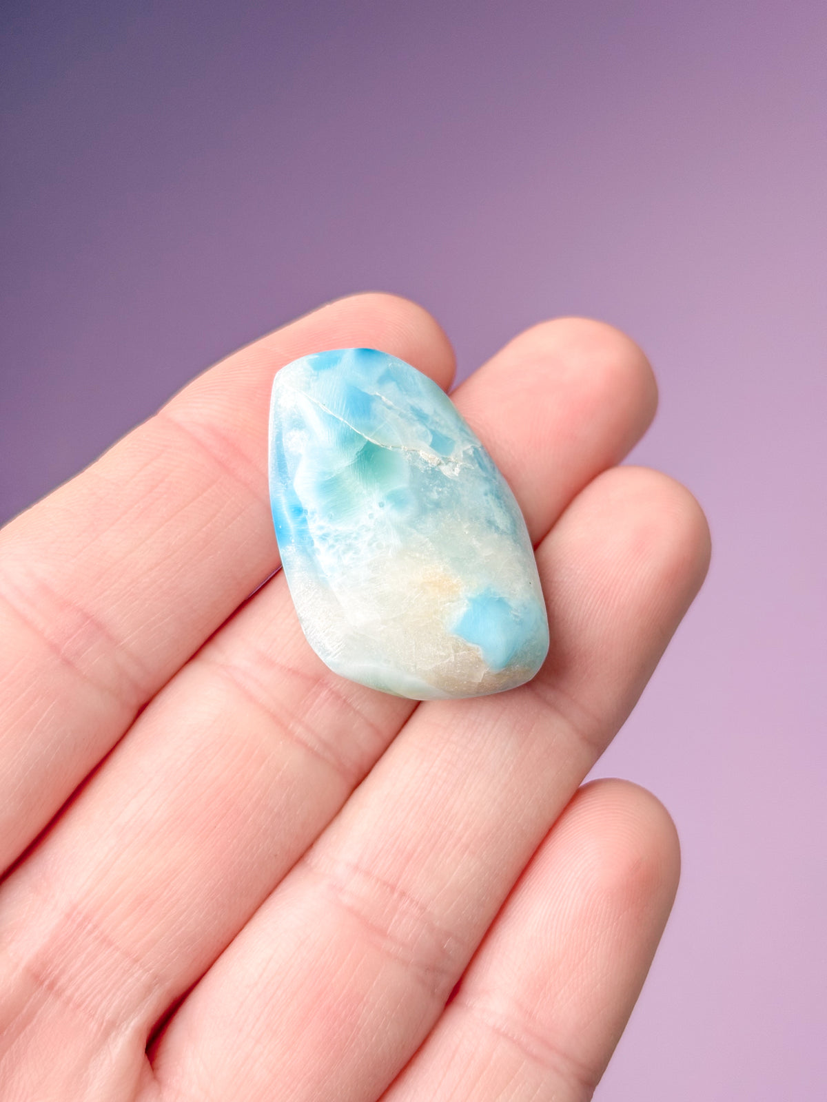 Larimar Pocket Stone Polished (nr 38) Exklusiv kvalitet