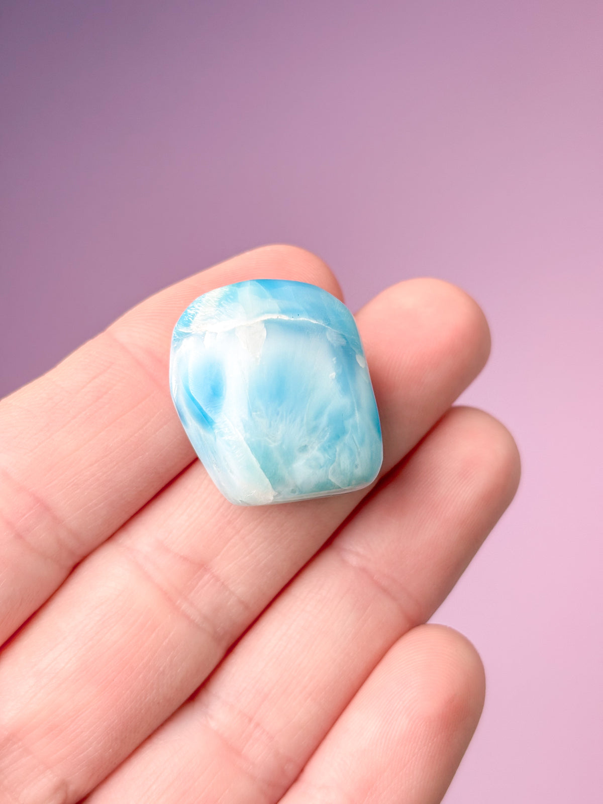 Larimar Pocket Stone Polished (nr 39) Exklusiv kvalitet