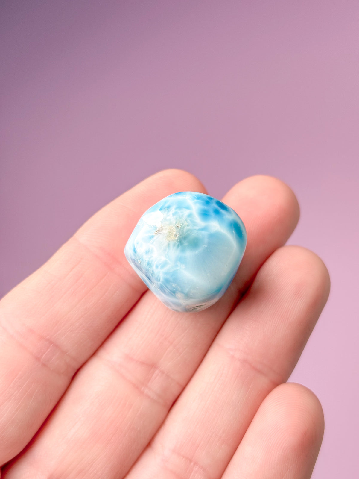 Larimar Pocket Stone Polished (nr 42) Exklusiv kvalitet