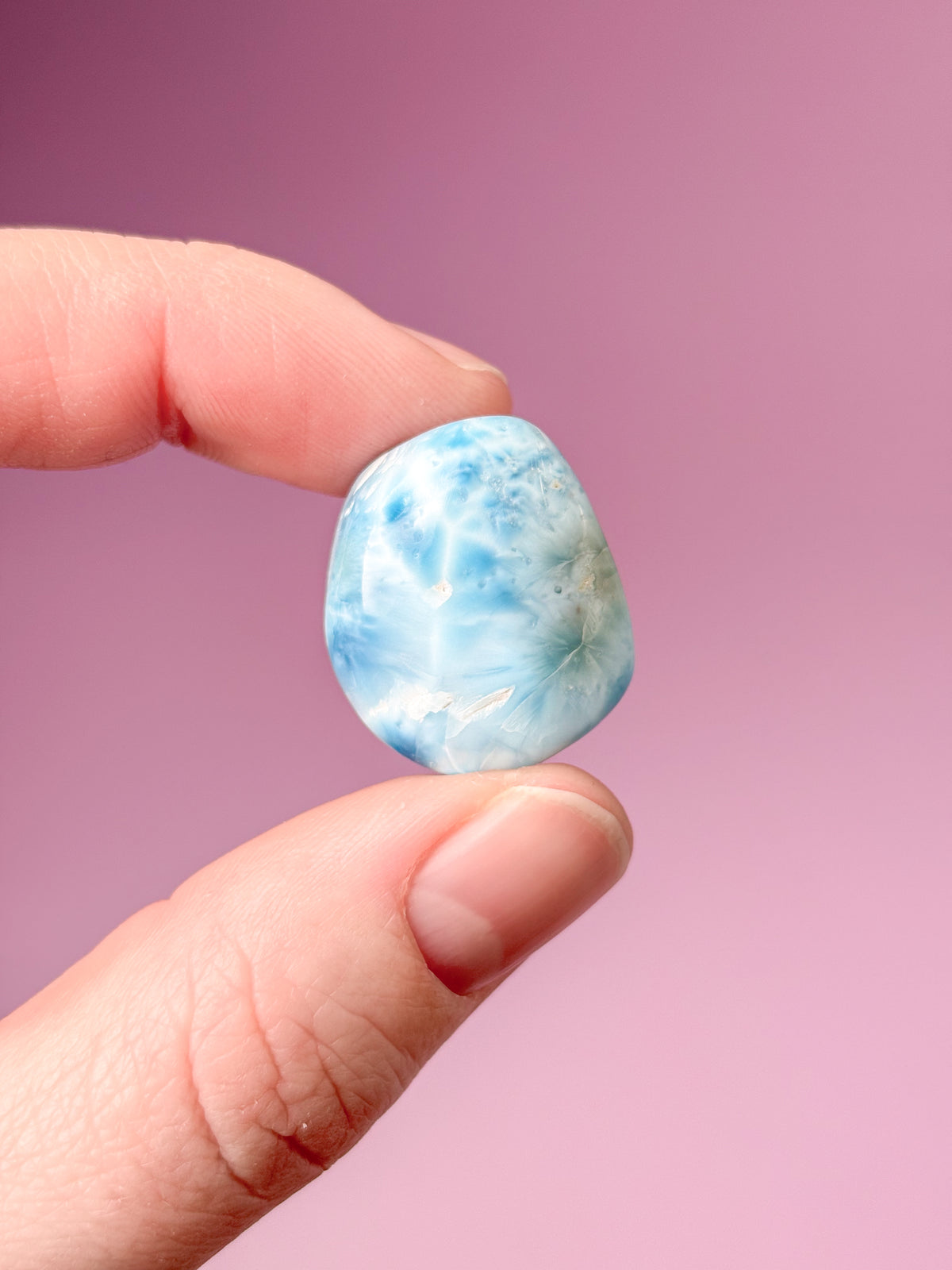 Larimar Pocket Stone Polished (nr 45) Exklusiv kvalitet