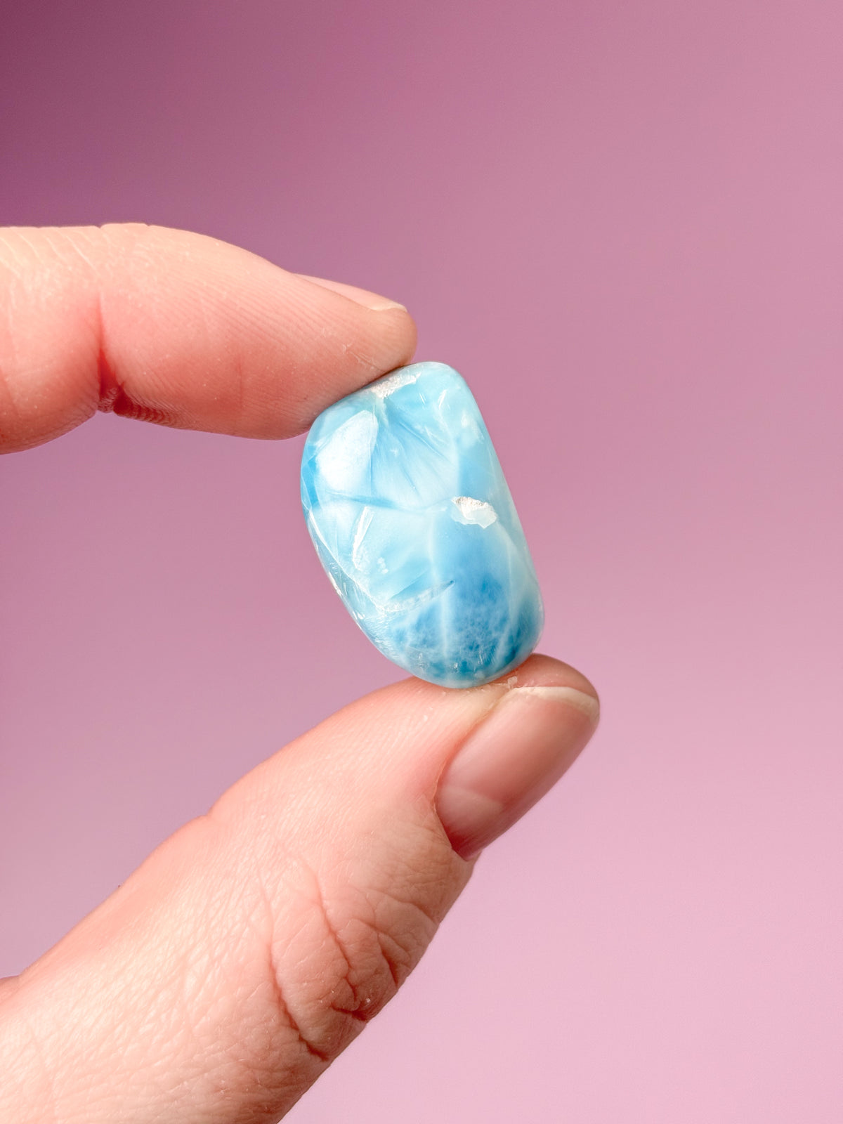 Larimar Pocket Stone Polished (nr 48) Exklusiv kvalitet