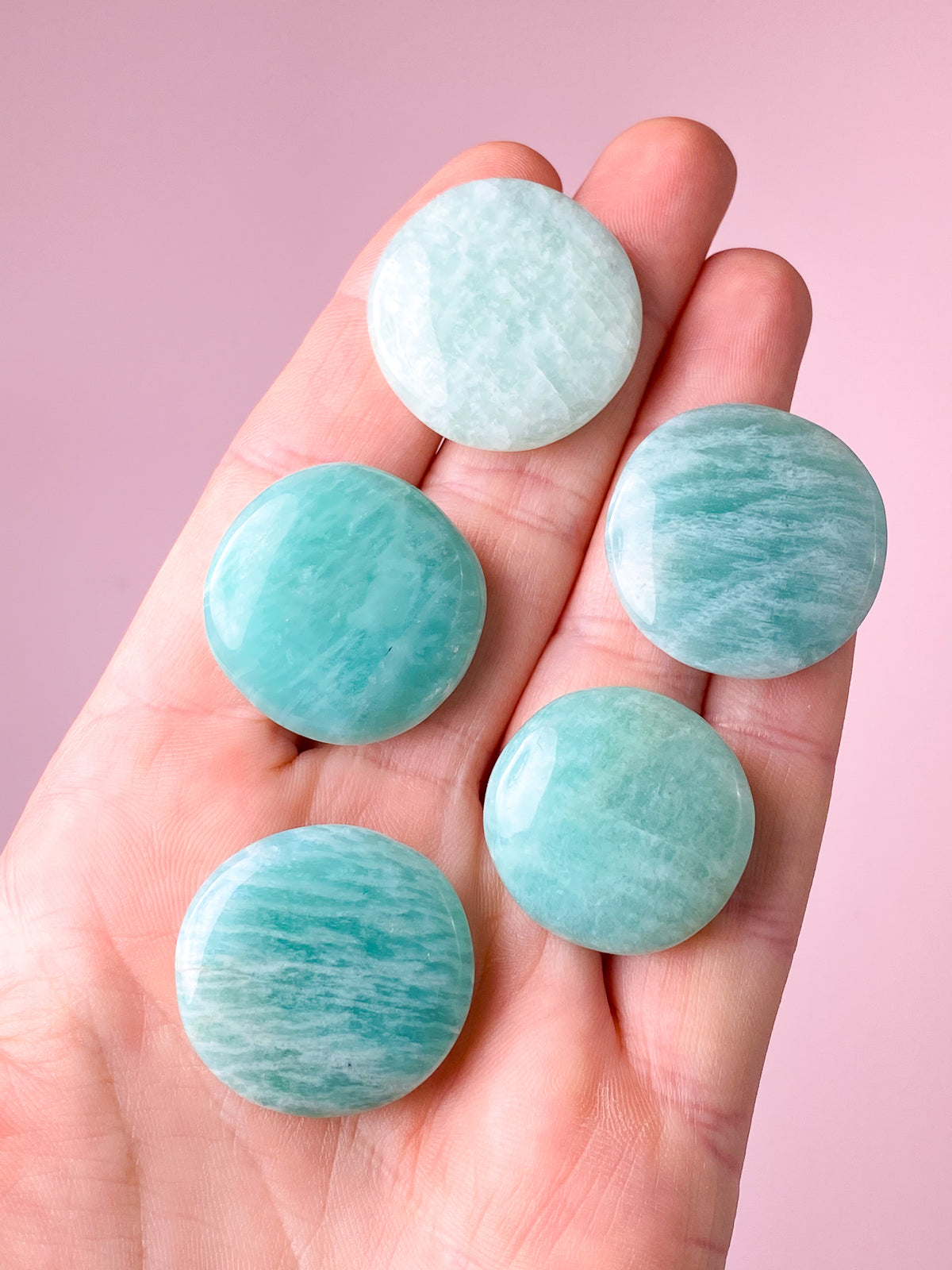 Amazonit Mini Disc (Platpolerad Pocket Stone)