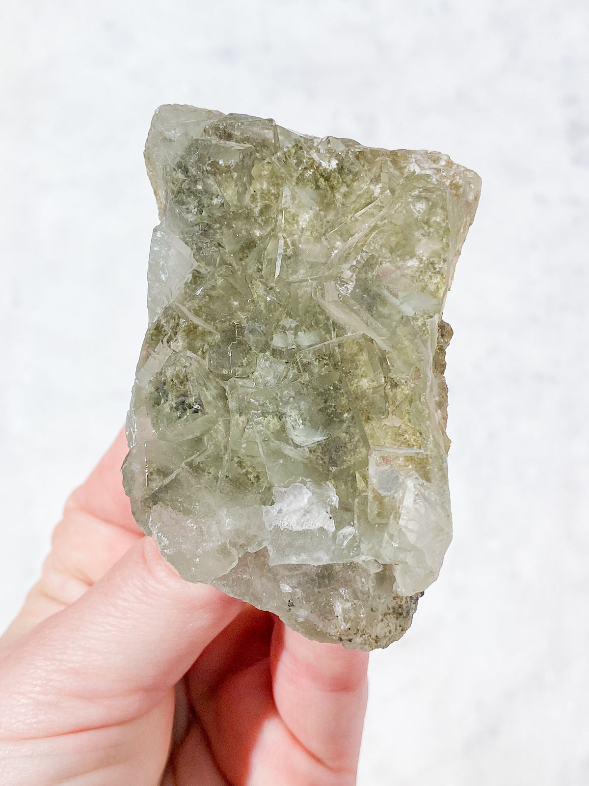 Mintgrön Fluoritkluster (Nr. 9) Exklusiv Kvalitet