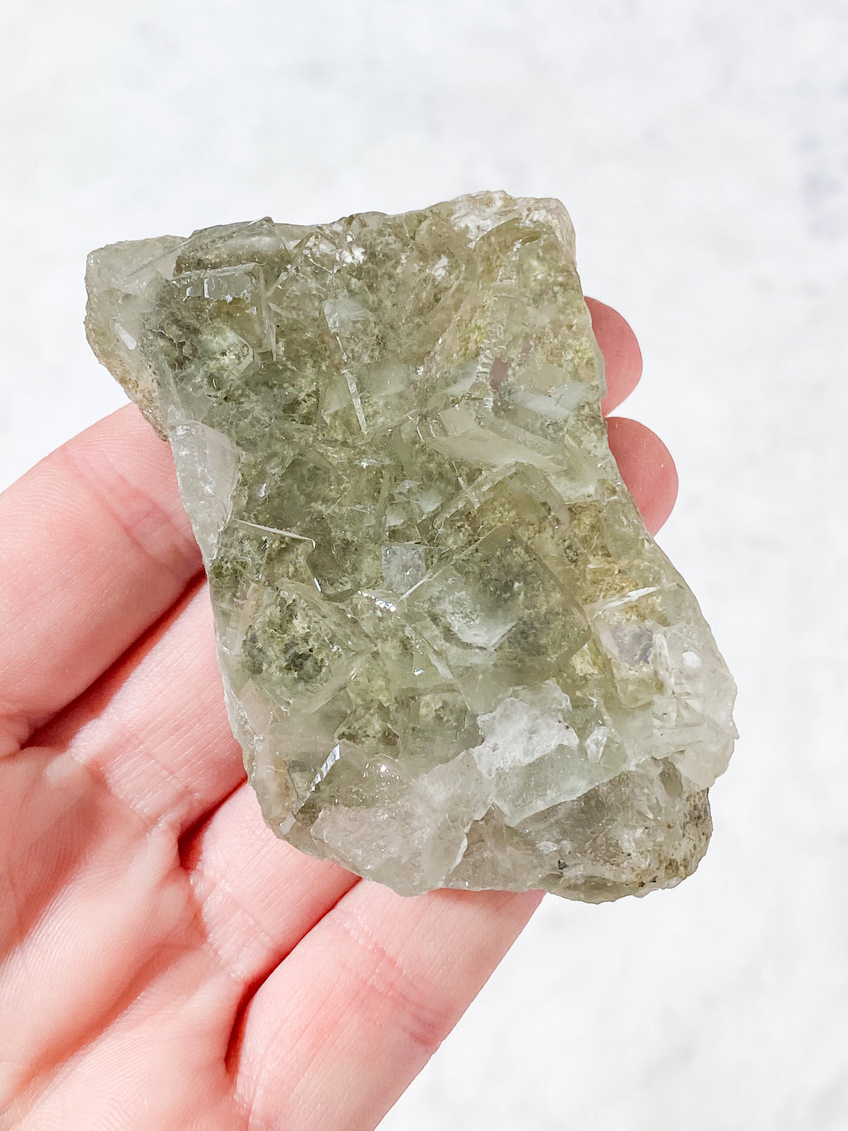 Mintgrön Fluoritkluster (Nr. 9) Exklusiv Kvalitet