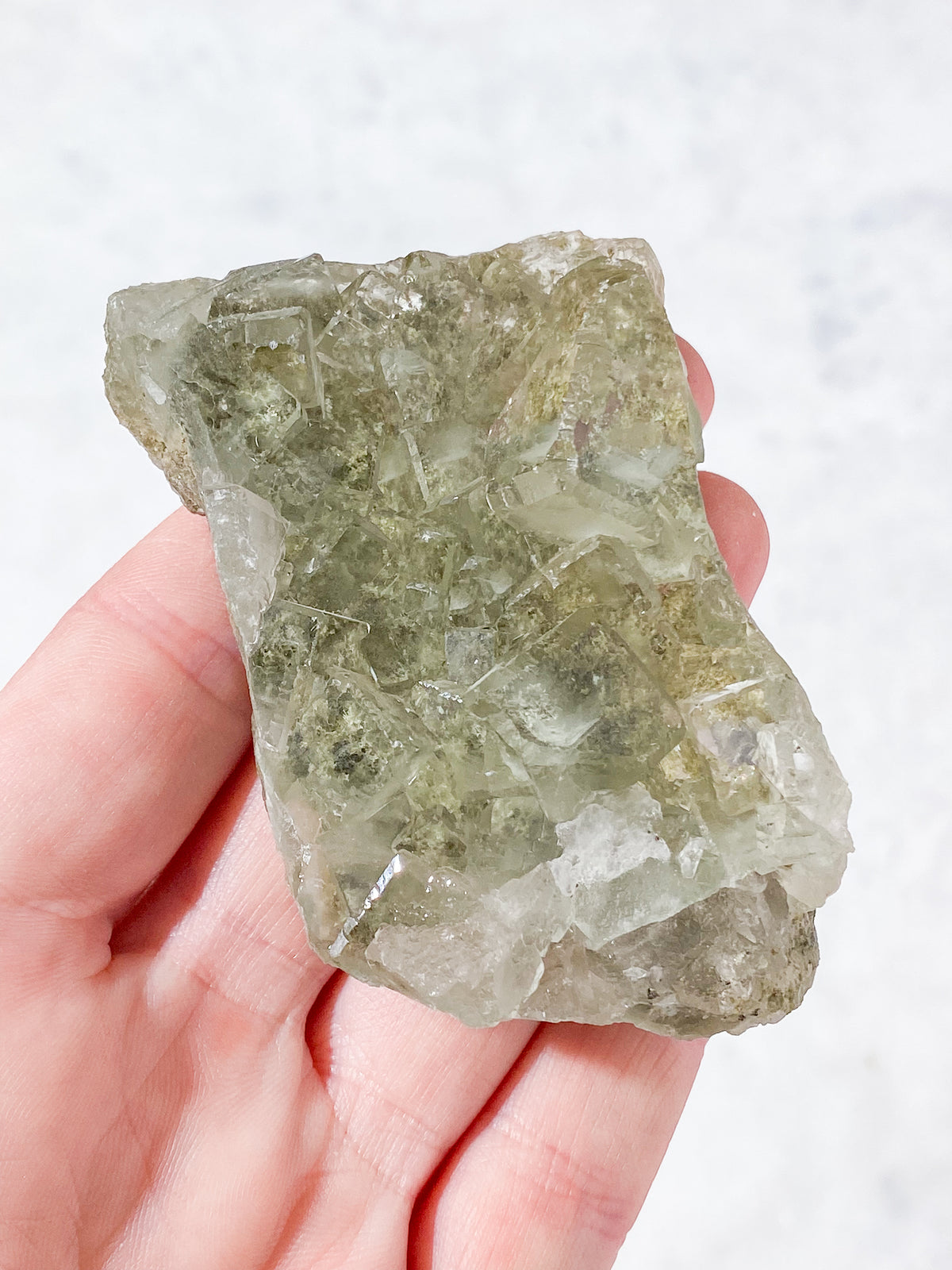 Mintgrön Fluoritkluster (Nr. 9) Exklusiv Kvalitet