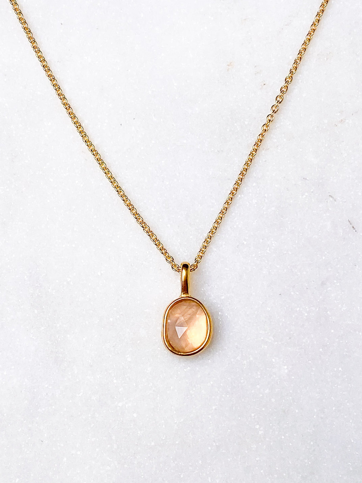 Akvamarin - Petite Heart - Guld