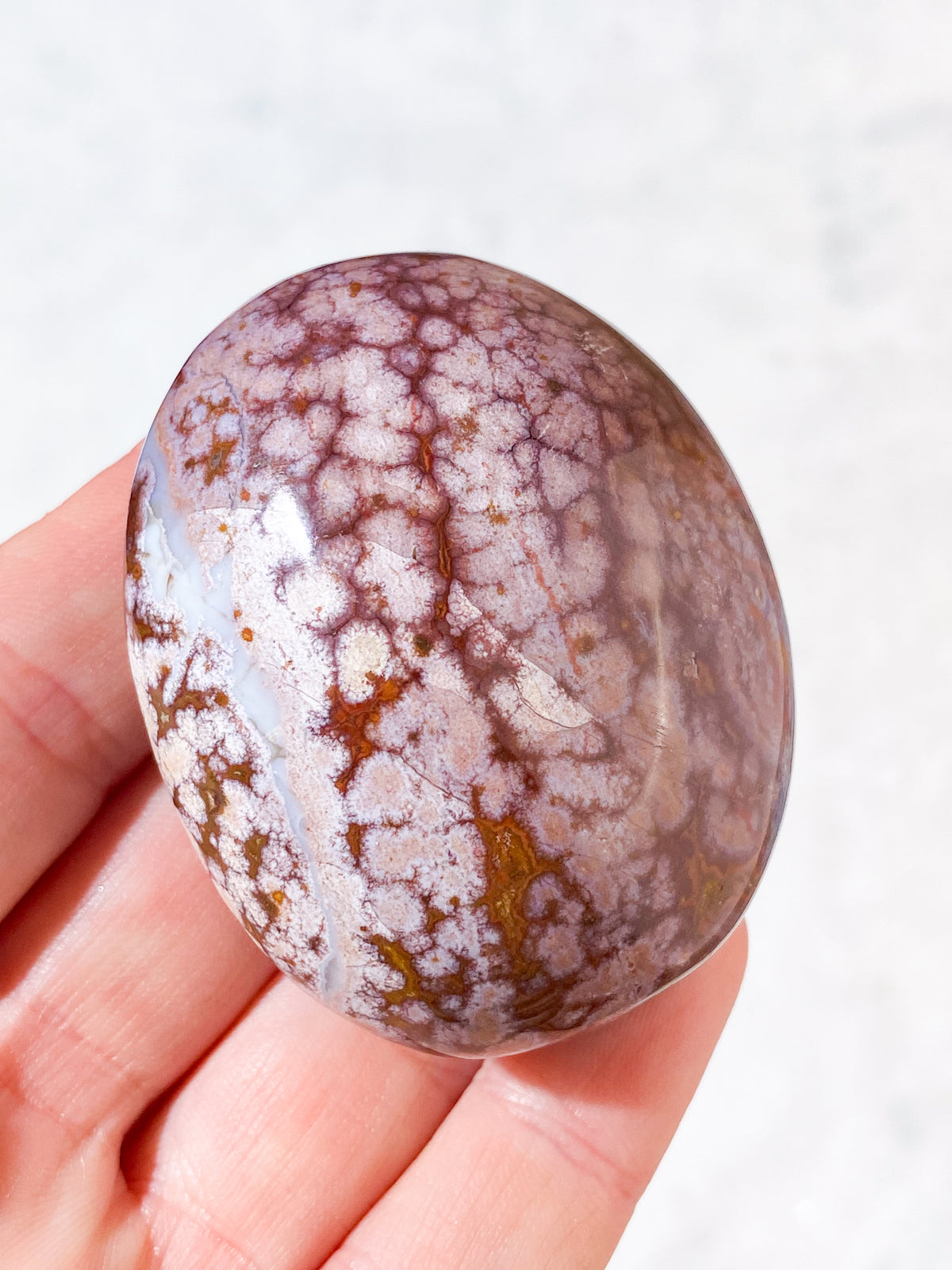 Röd ocean jaspis palmstone (Nr. 2)