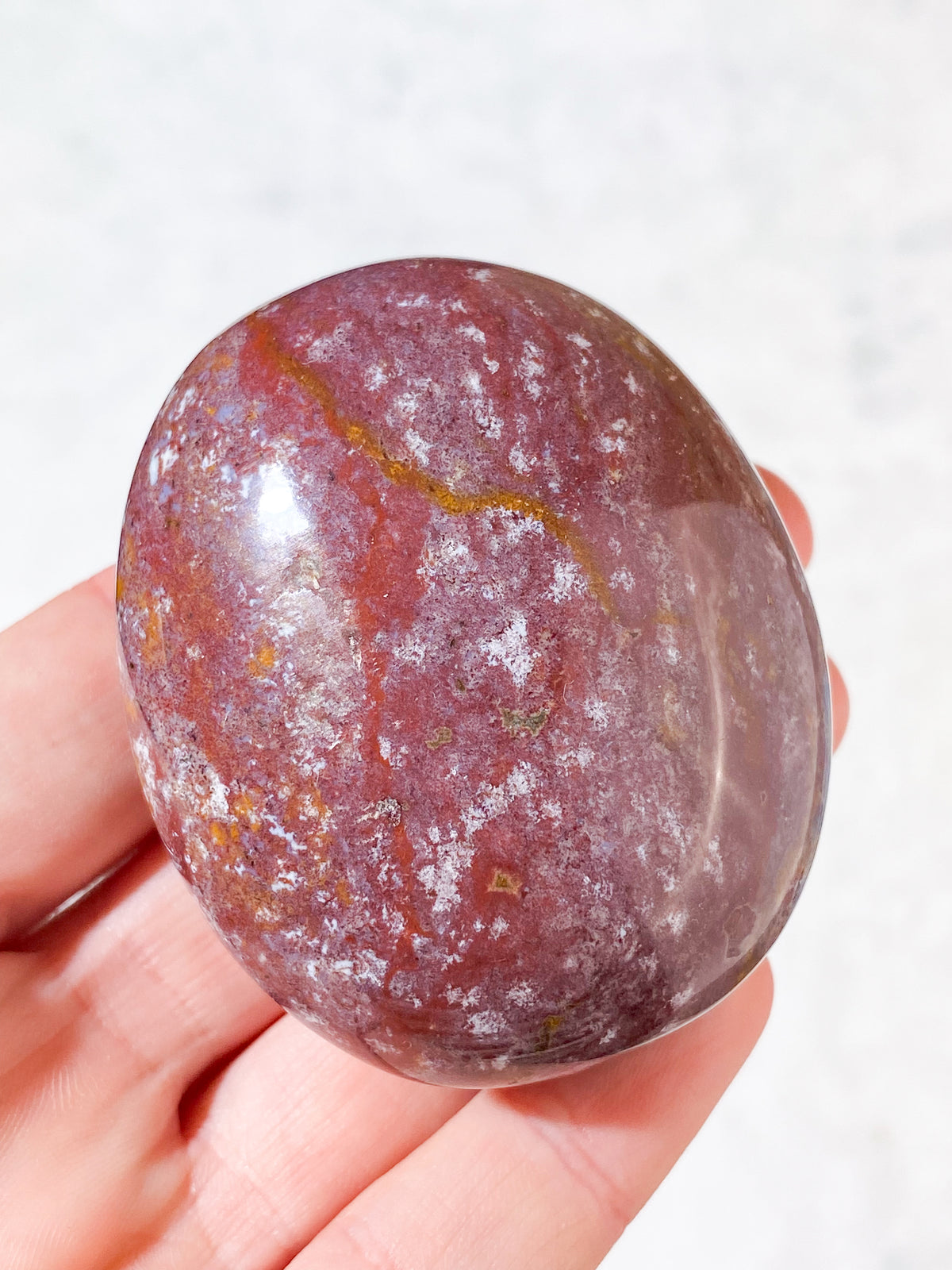 Röd Ocean Jaspis Palmstone (Nr. 7)