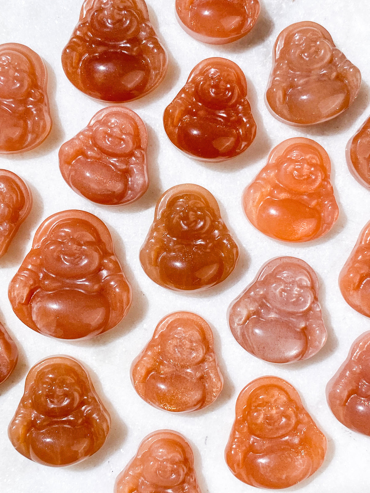 Persika Månsten Med Solsten Mini Buddha