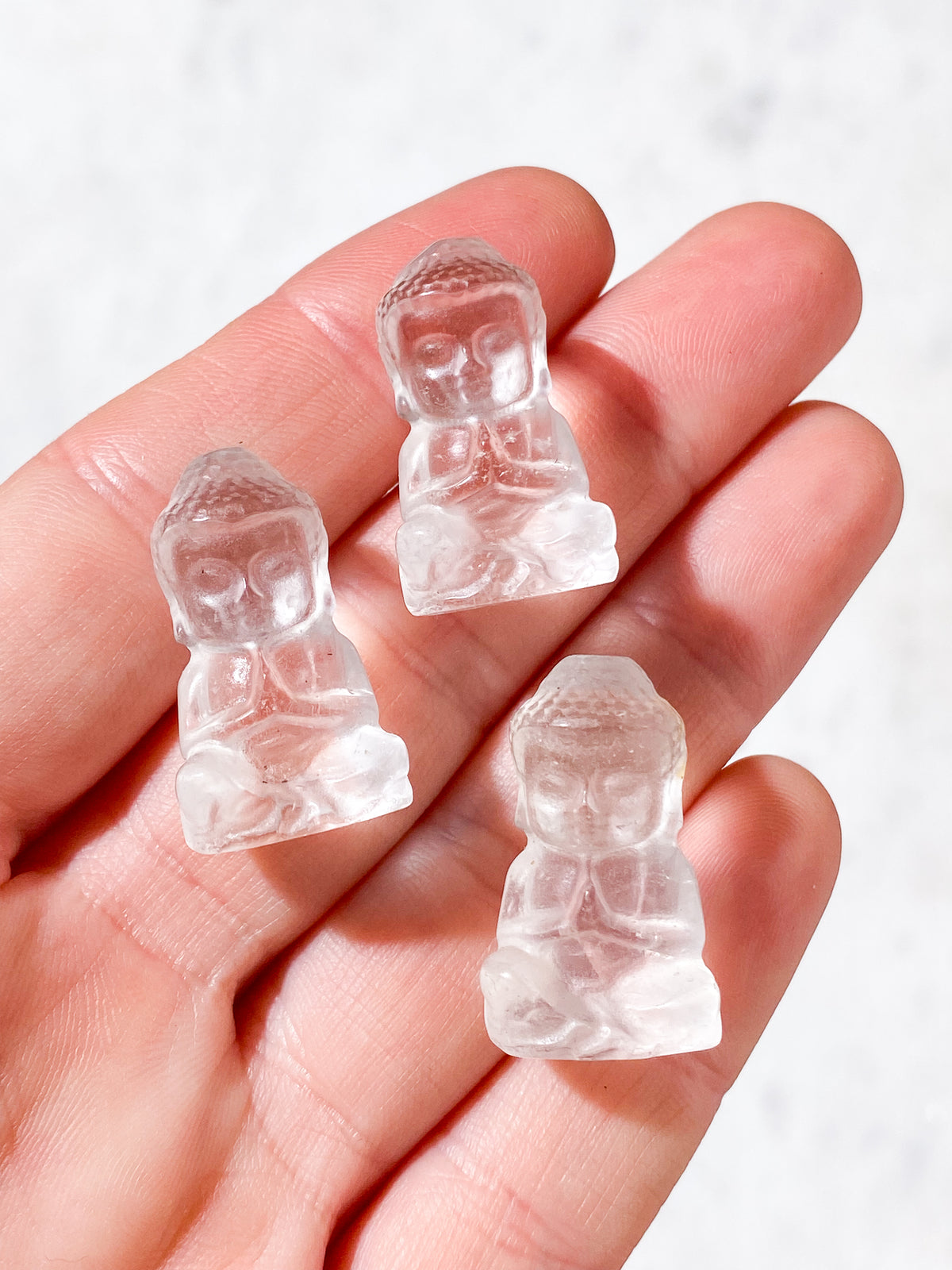 Bergkristall mini Fickbuddha