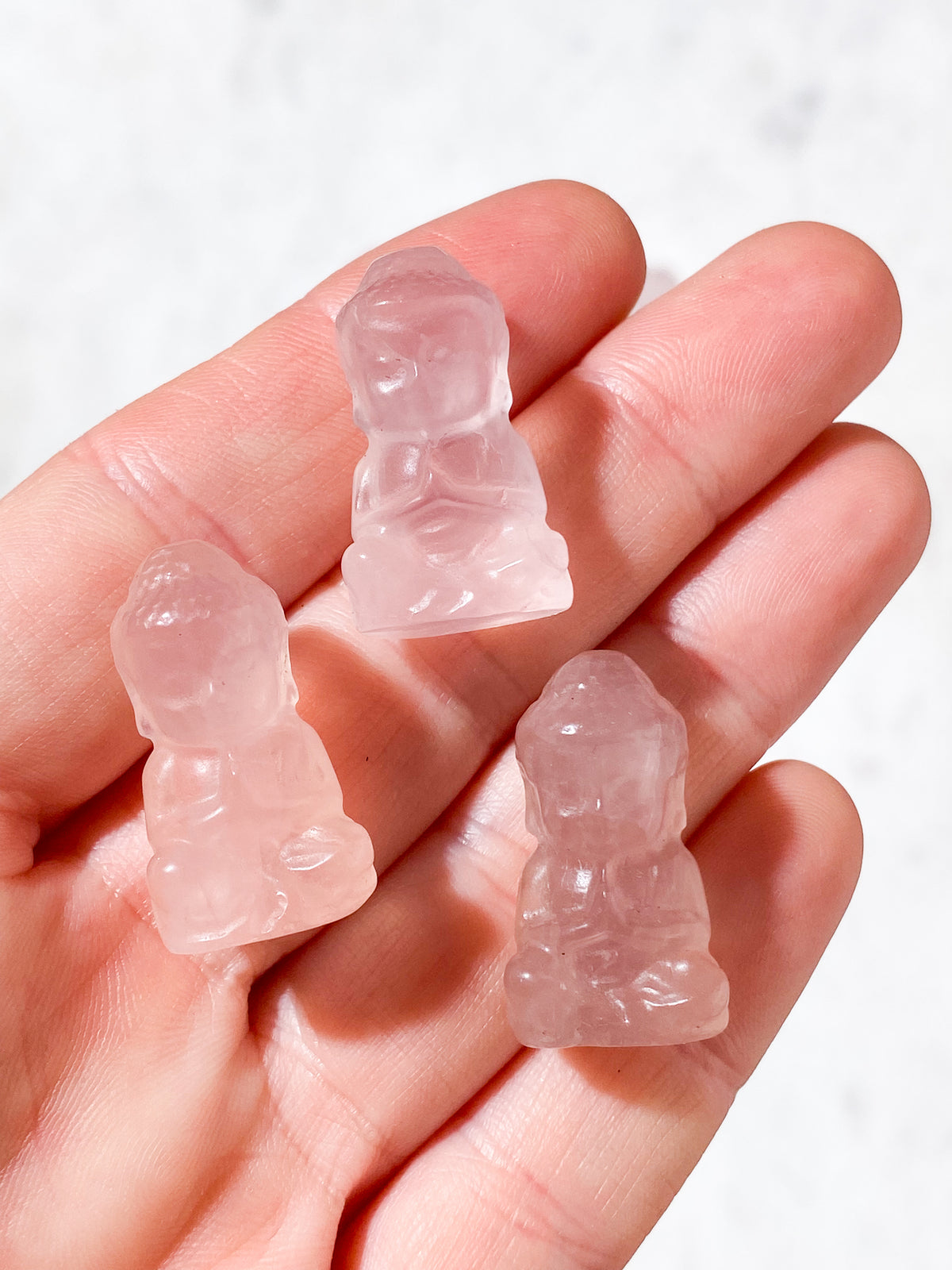 Rosenkvarts Mini Fickbuddha