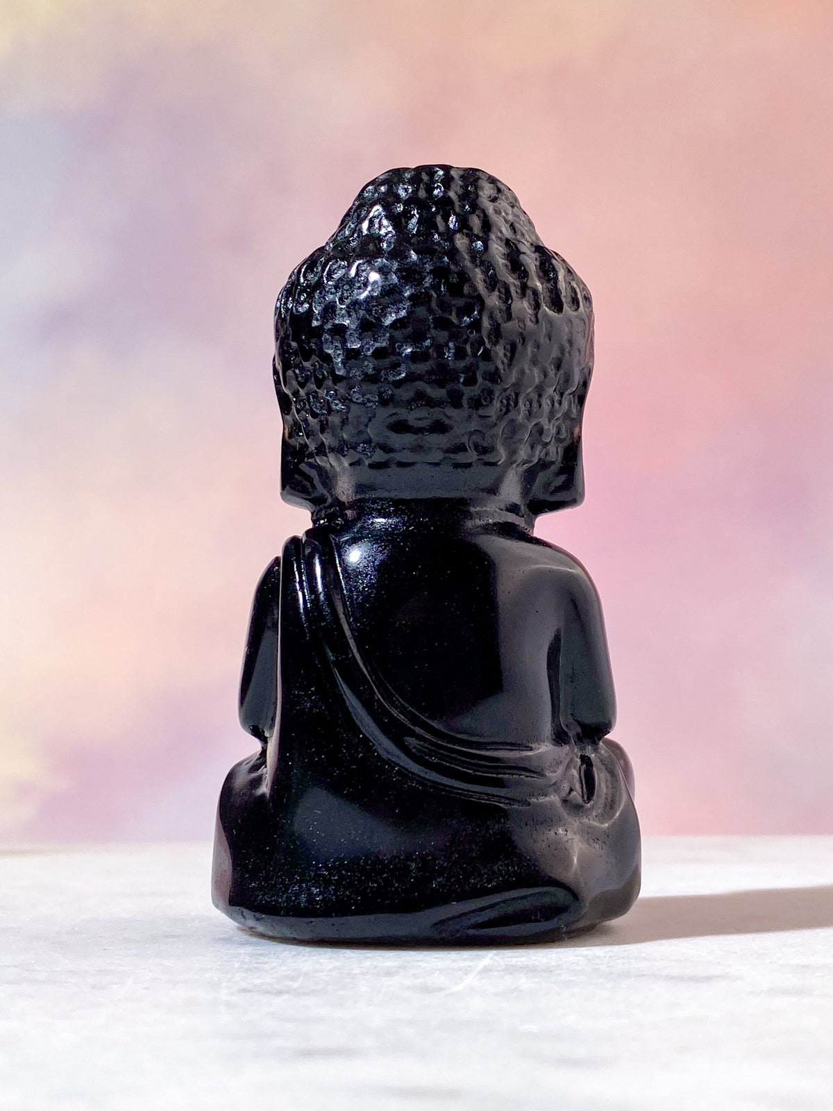 Svart Obsidian Buddha