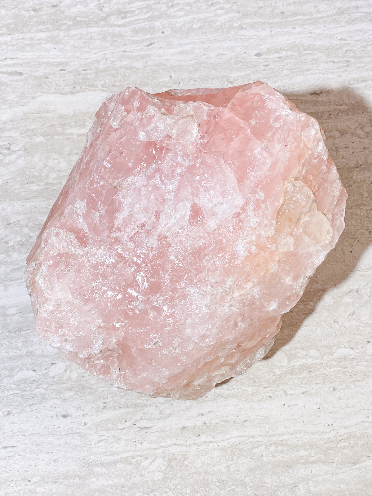 Stor rå rosenkvarts (nr 7) 8,9 kg.