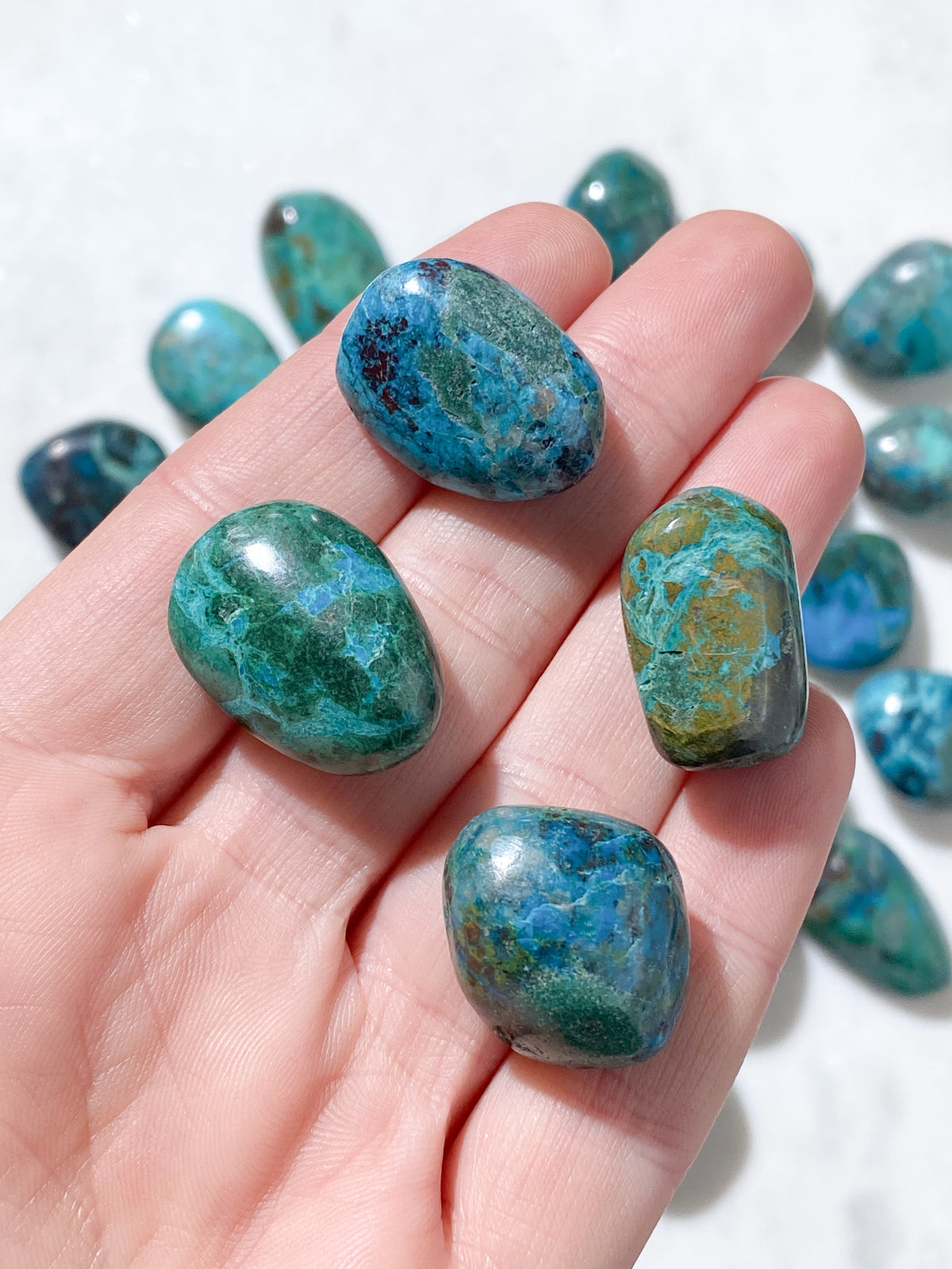 Chrysocolla polerad