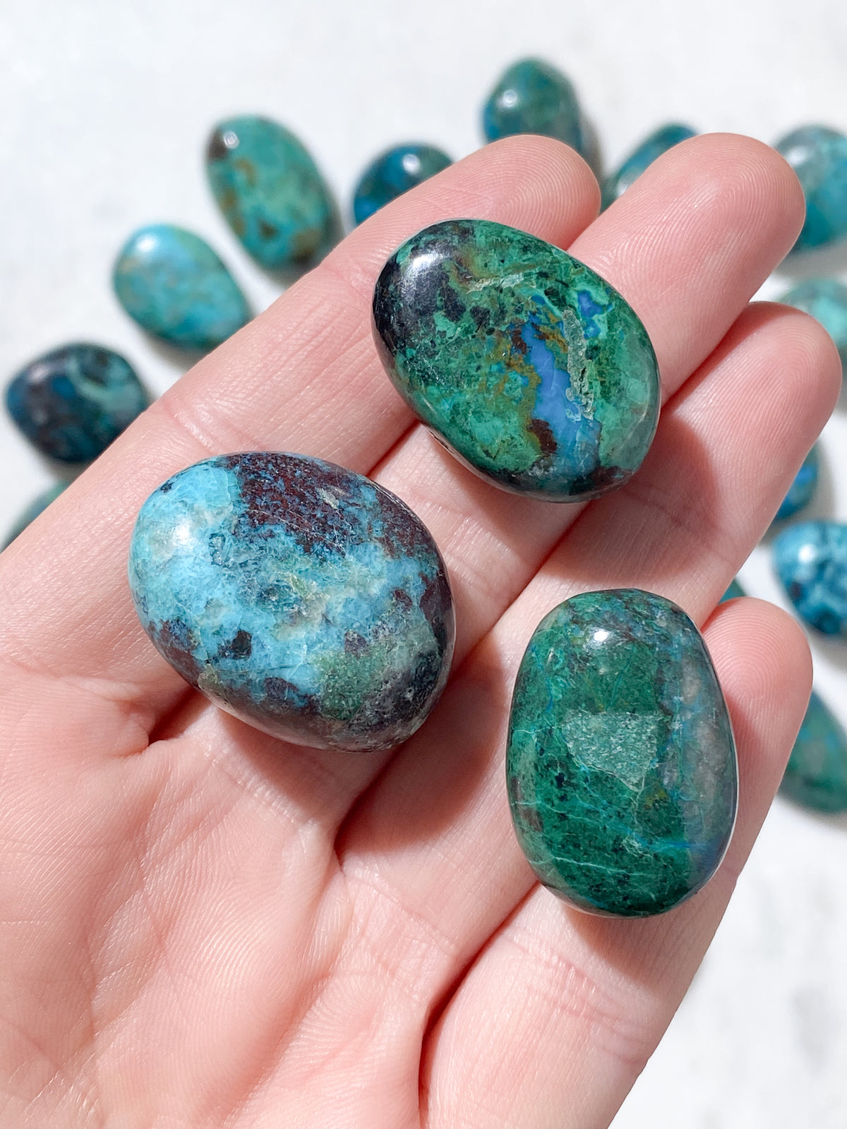Chrysocolla polerad