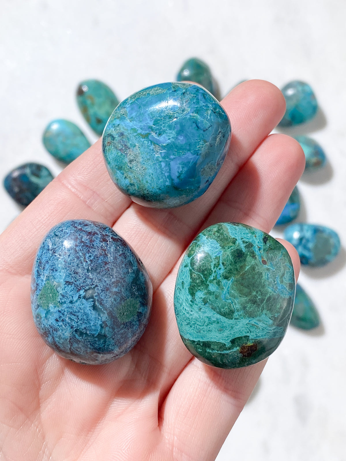 Chrysocolla polerad