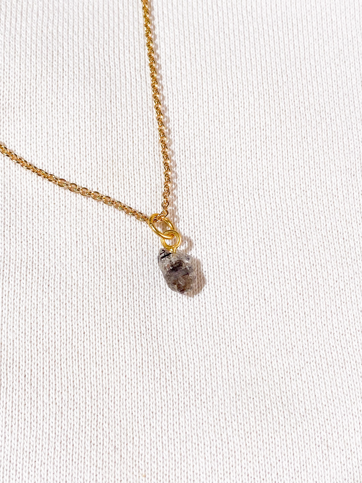 Akvamarin - Petite Heart - Guld