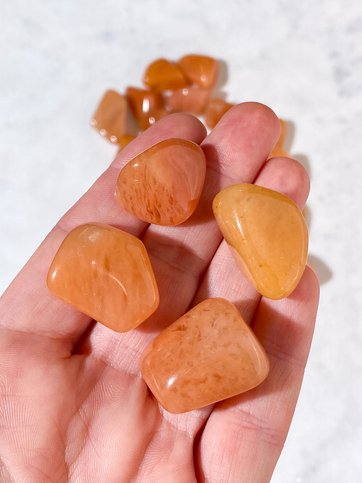 Orange Aventurine Palm Stone