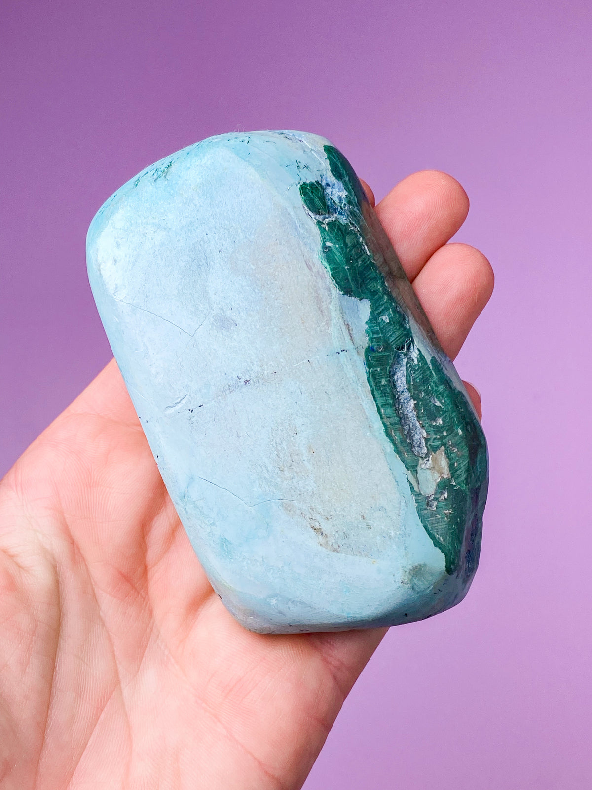 Akva Chrysocolla polerad