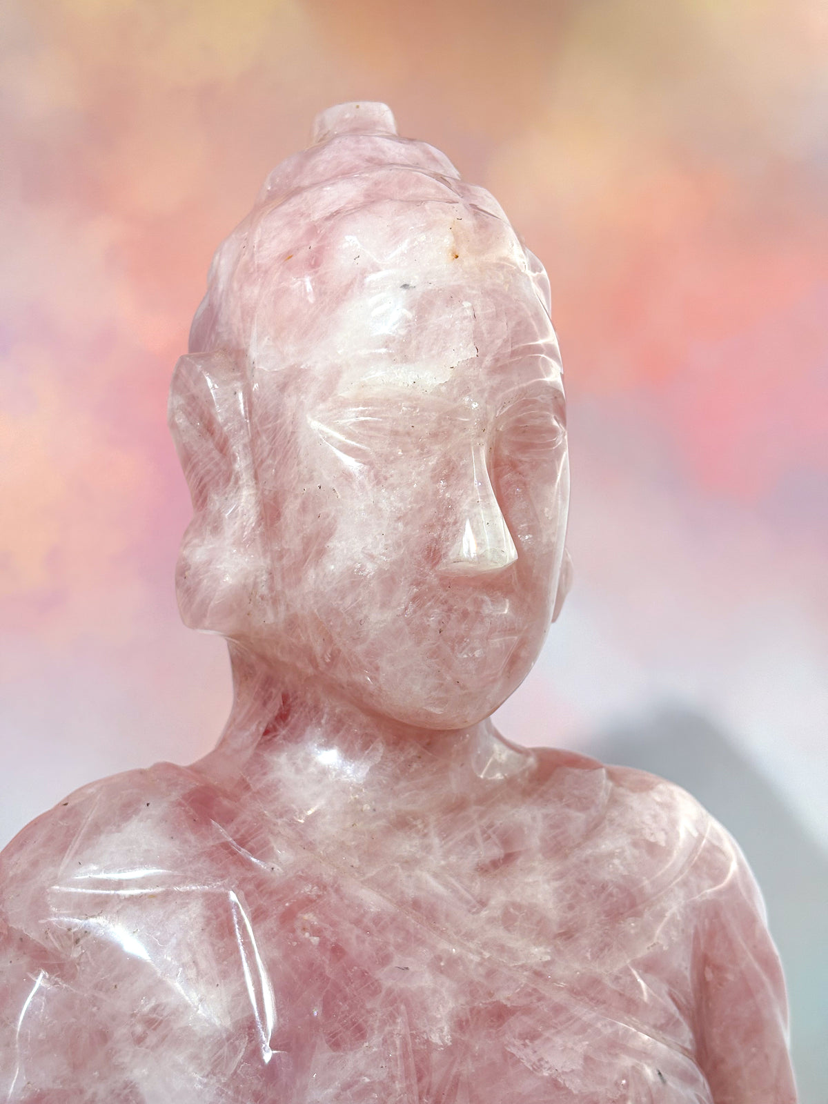 Stor Rosenkvarts Buddha (Nr. 1)