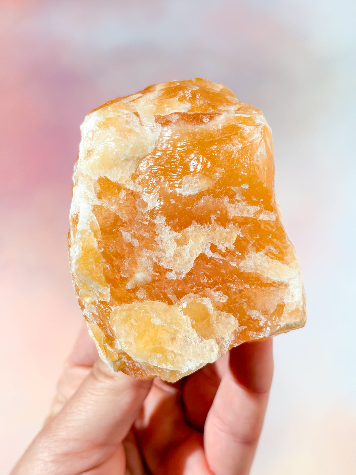 Orange Kalcit Rå (Nr. 4)