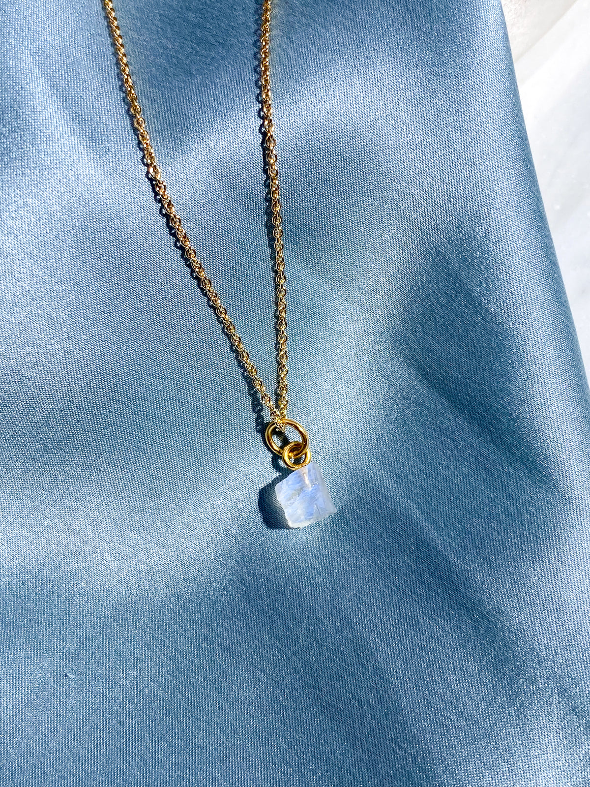 Amazonit Facet Necklace (18K guldpläterad)
