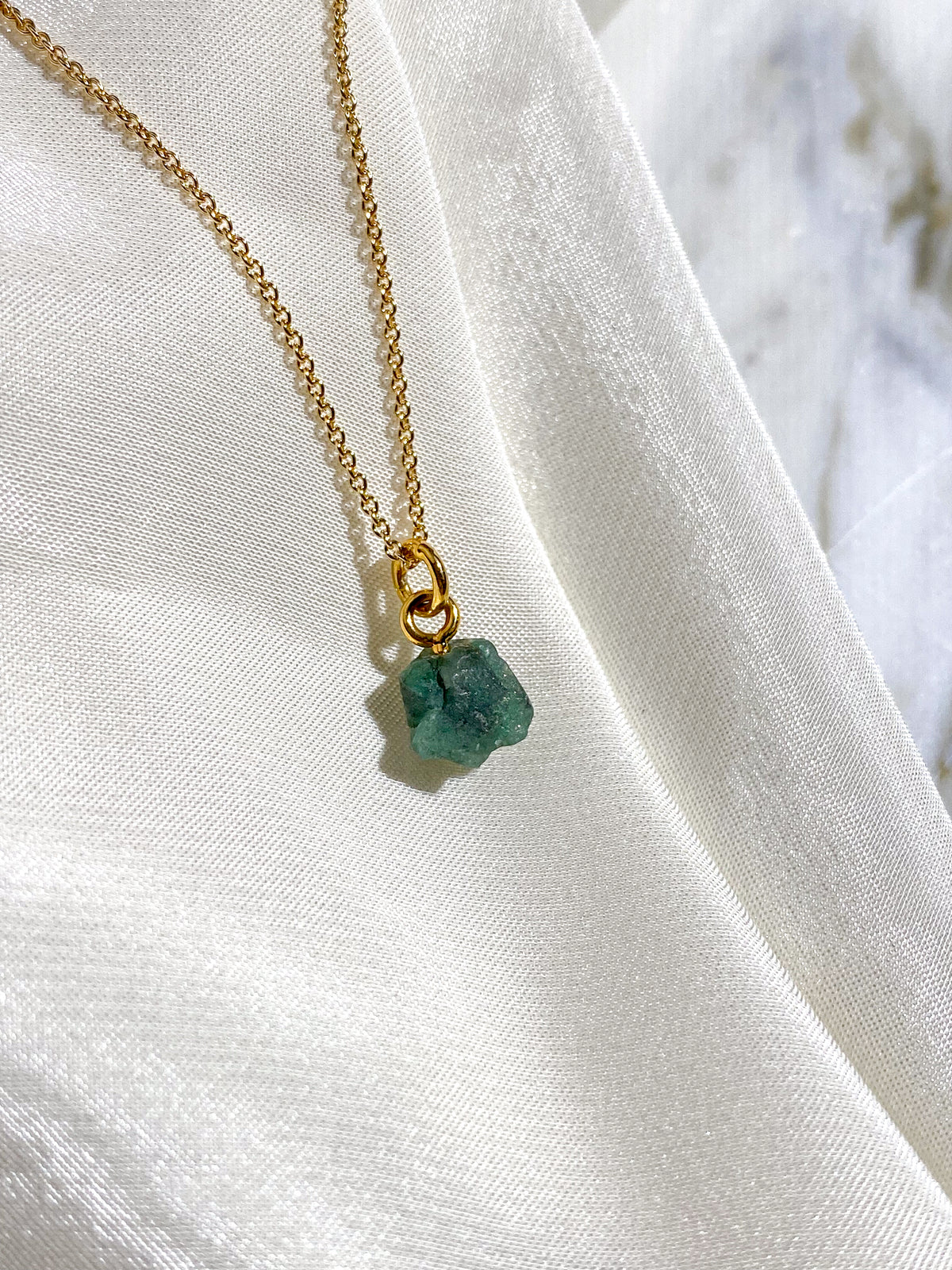 Amazonit Facet Necklace (18K guldpläterad)