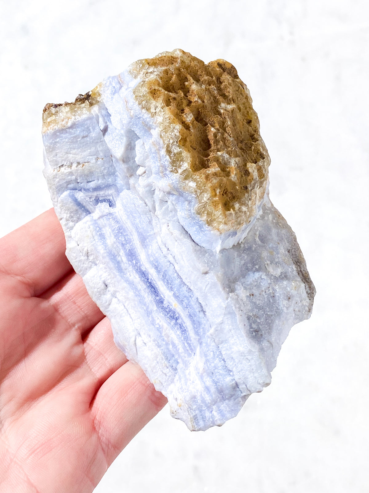 Druzy Rå Blond Agat Från Namibia (Nr. 5) Sällsynt