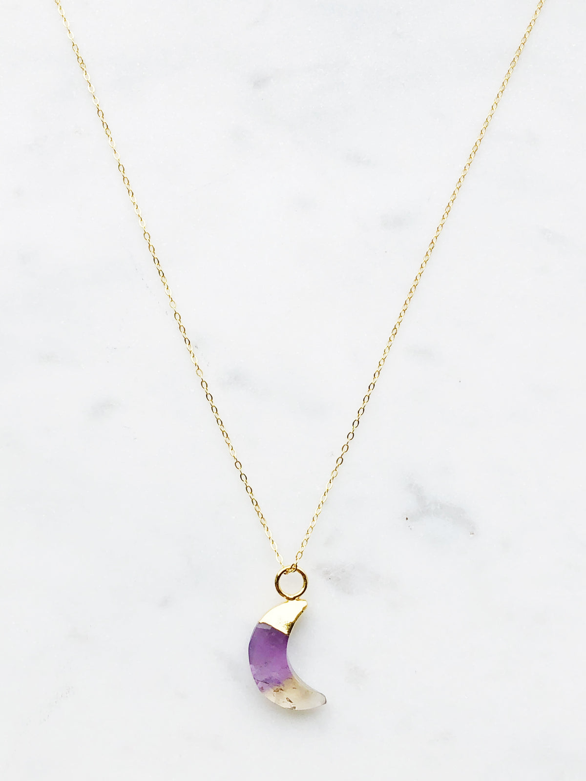Ametrin Moon Facet Halsband (18k guldpläterad)