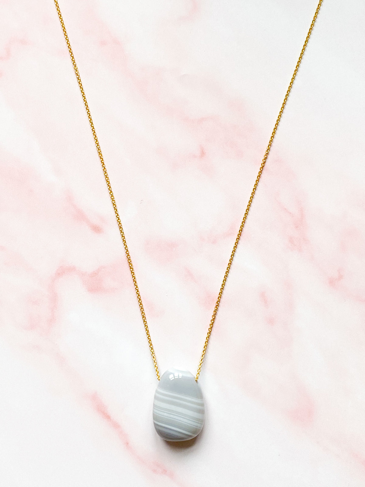 Agate droppe halsband