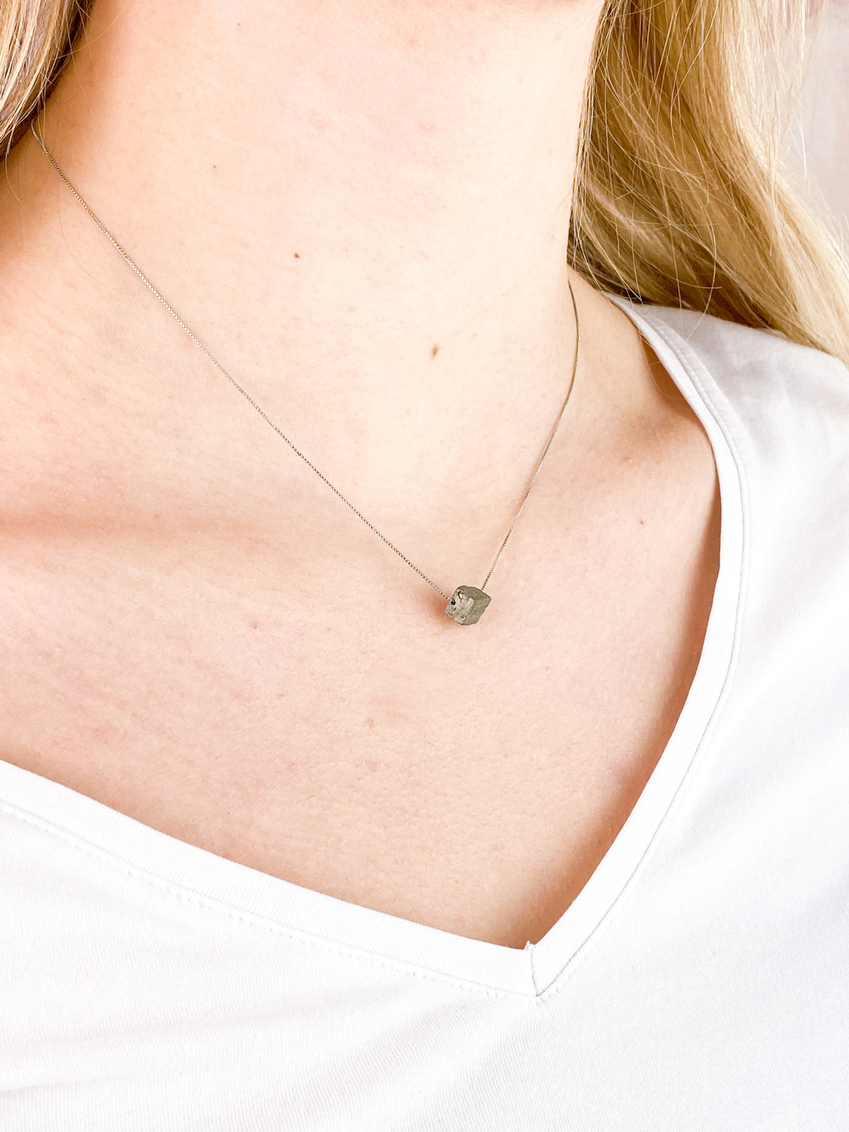 Akvamarin - Petite Heart - Guld