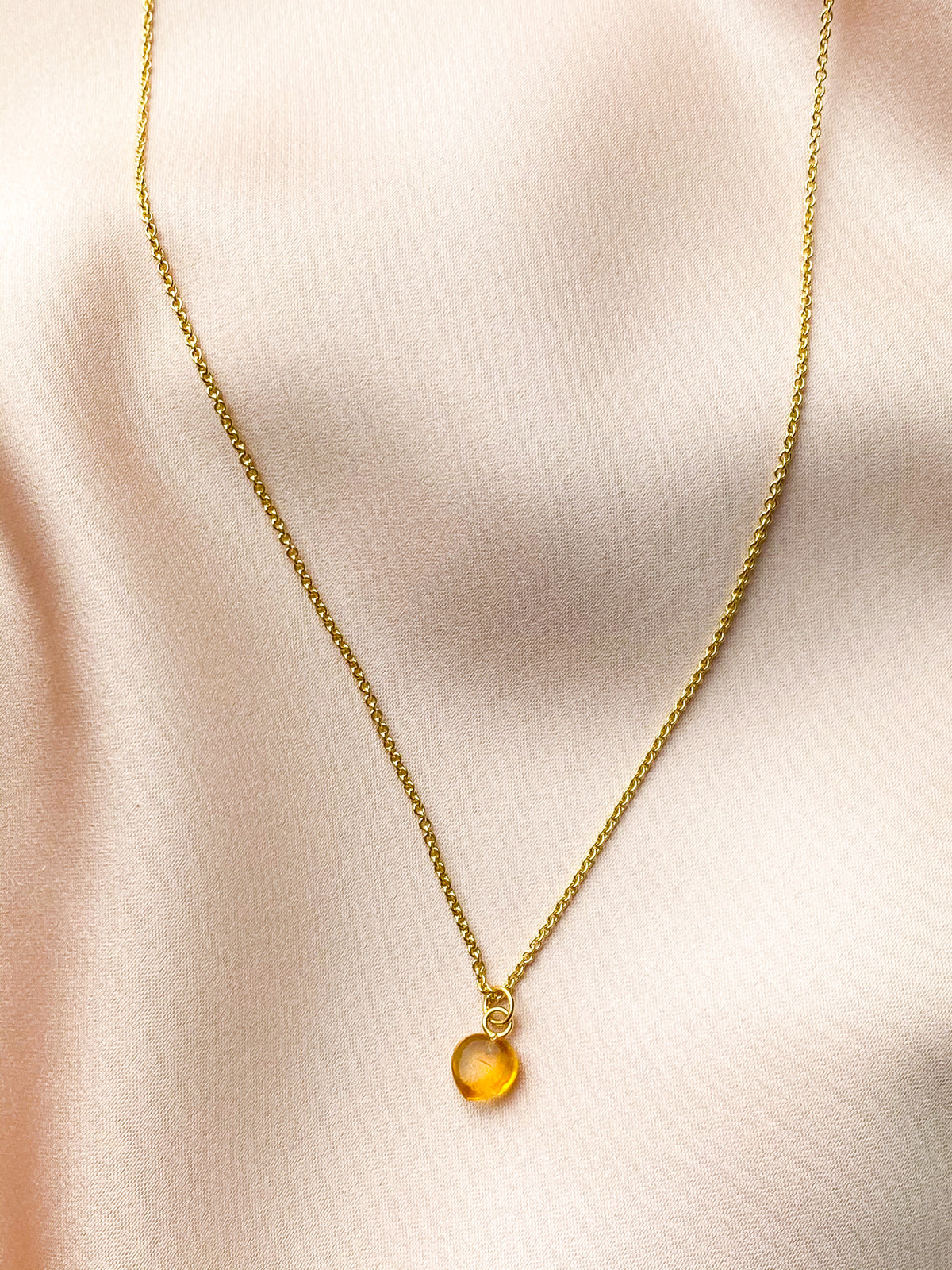 Citrin - Petite Heart - Guld