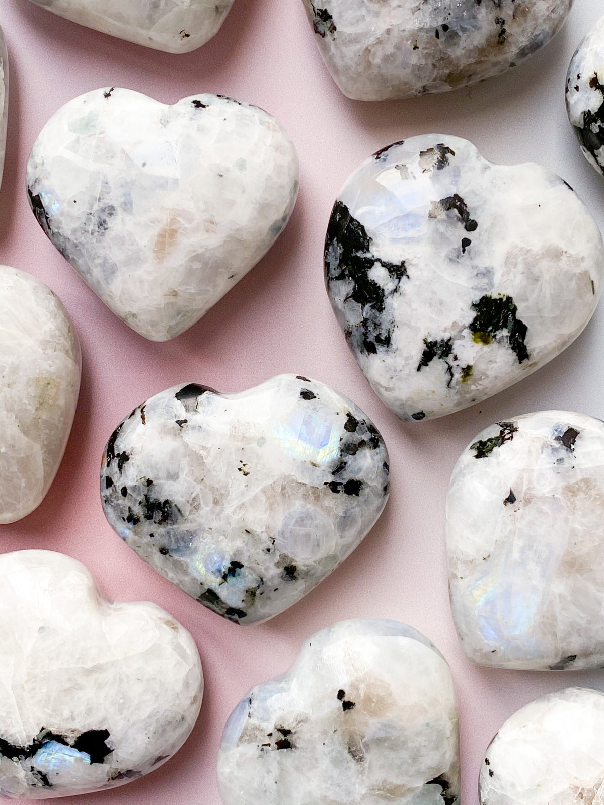 Rainbow Moonstone Heart