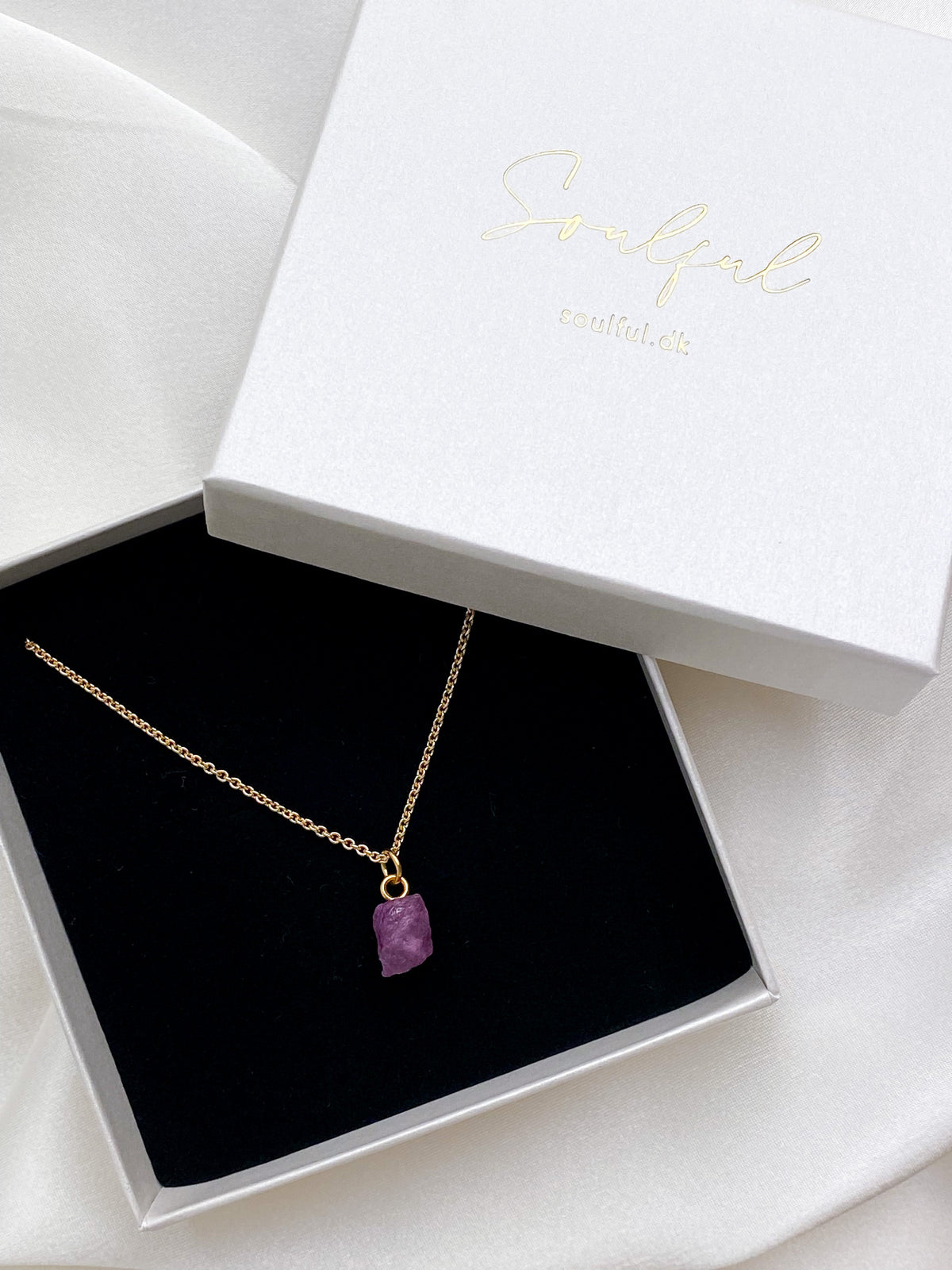 Akvamarin - Petite Heart - Guld