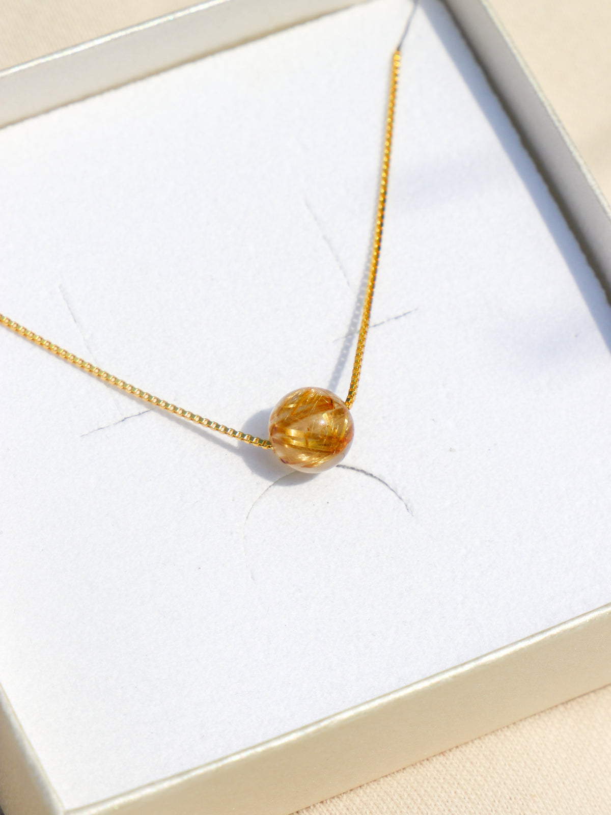 Akvamarin - Petite Heart - Guld