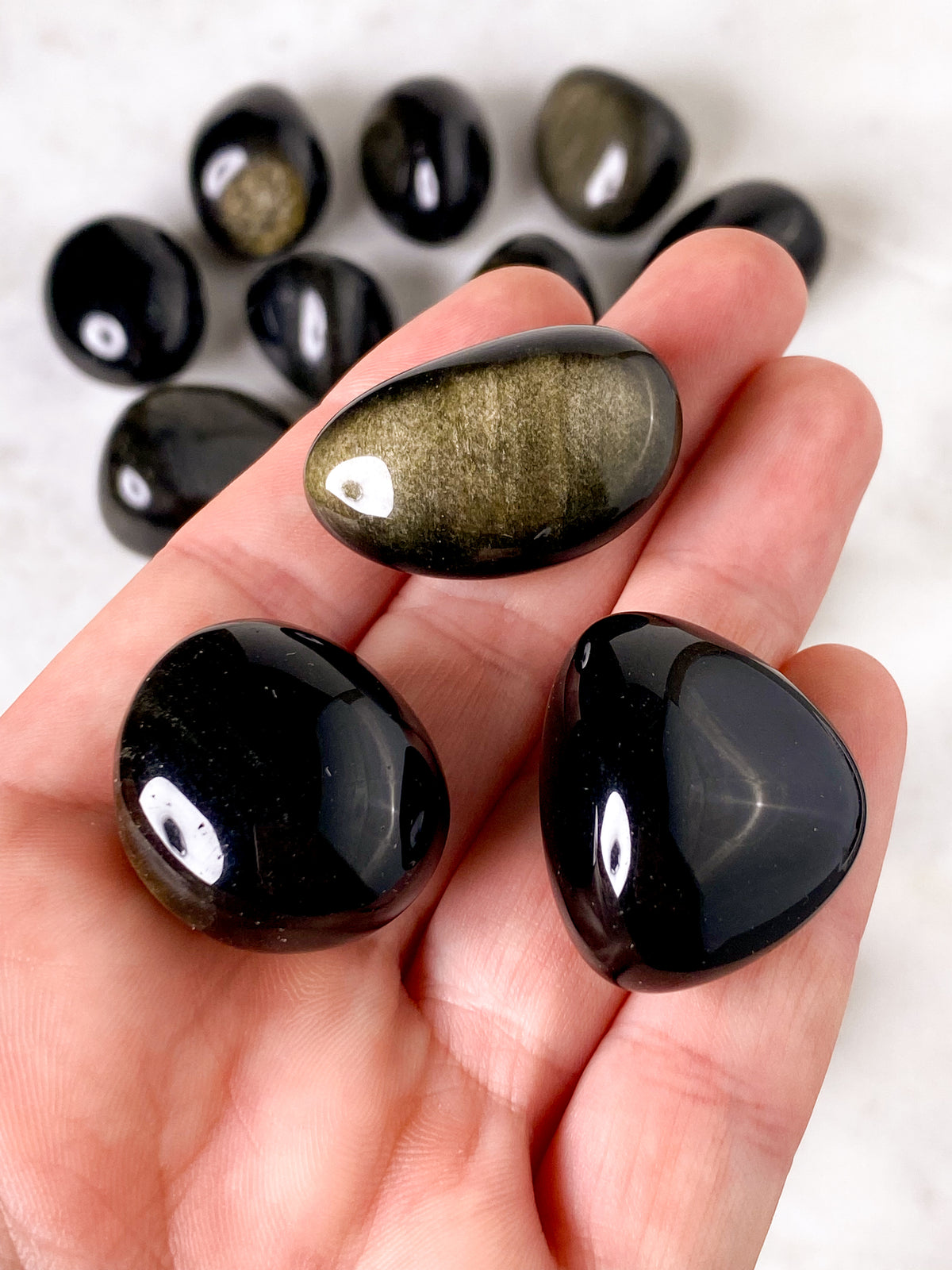 Guld Obsidian Polerad