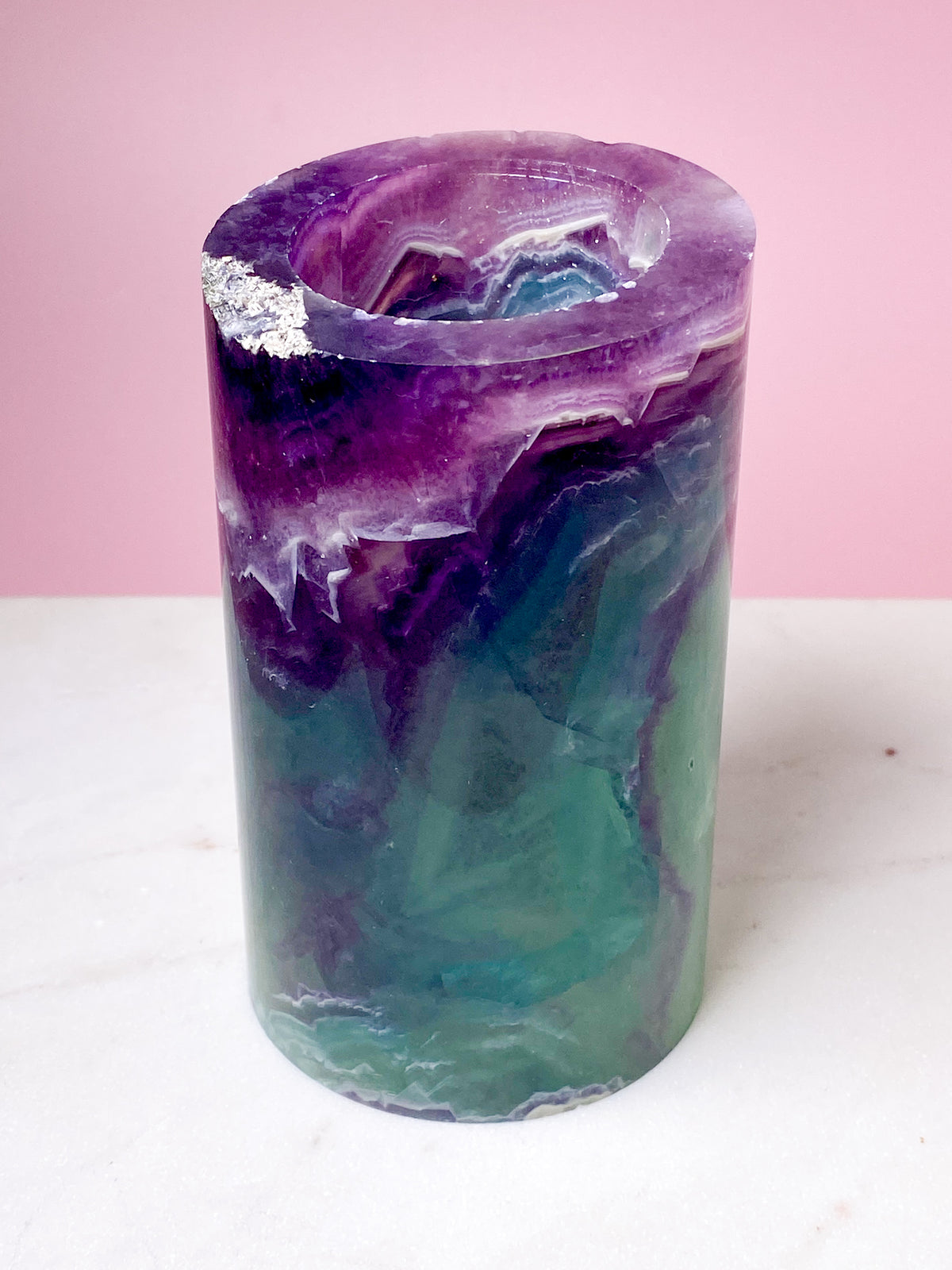 Regnbågsfluoritcylinder (nr 2)