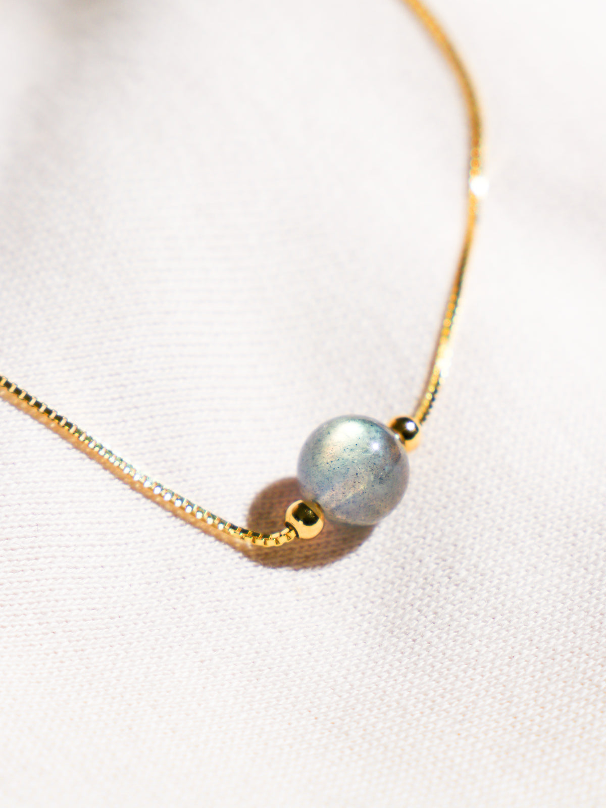 Akvamarin - Petite Heart - Guld